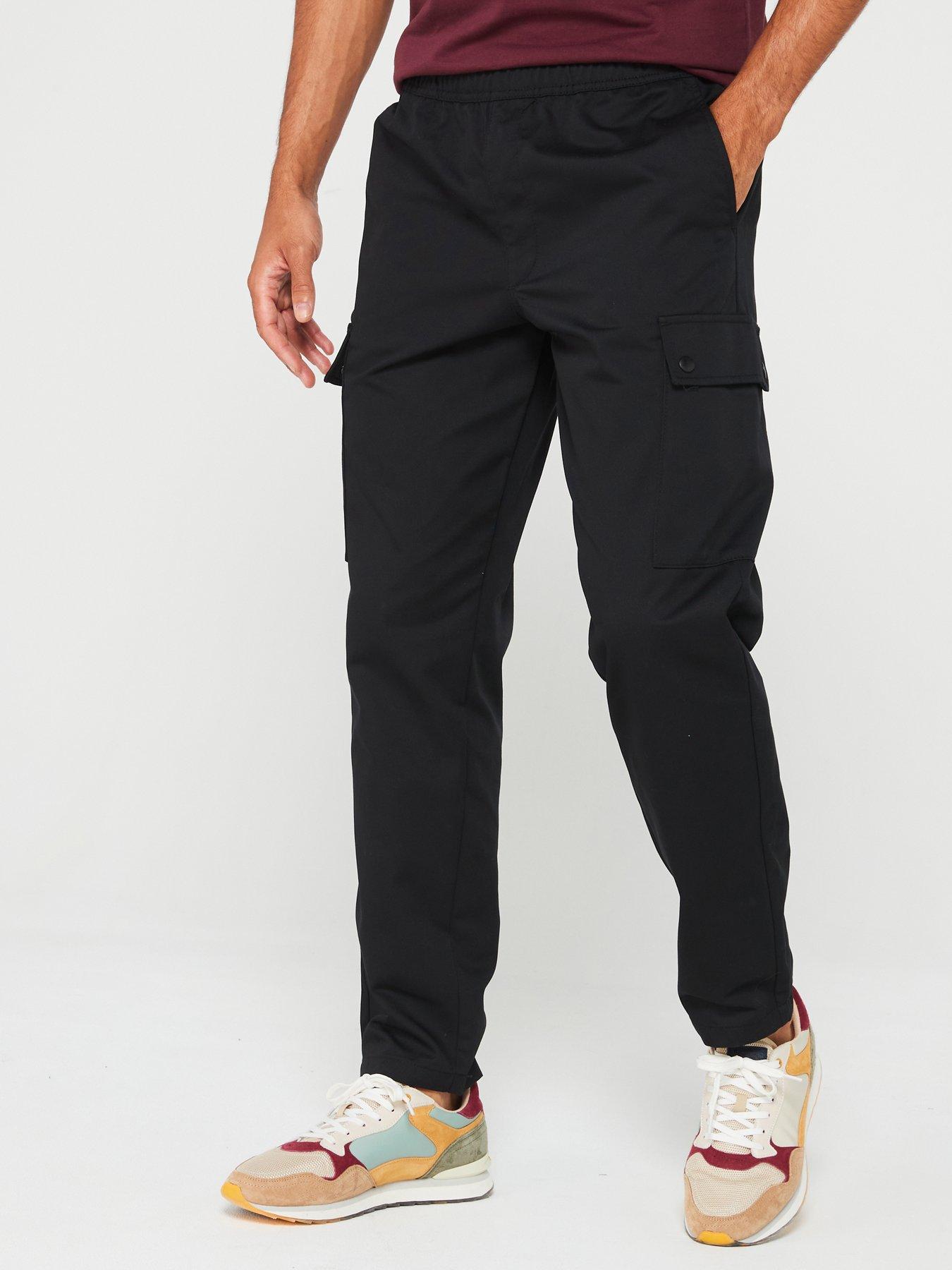 jack-jones-bill-wide-leg-elasticated-waist-cargo-trousers-black