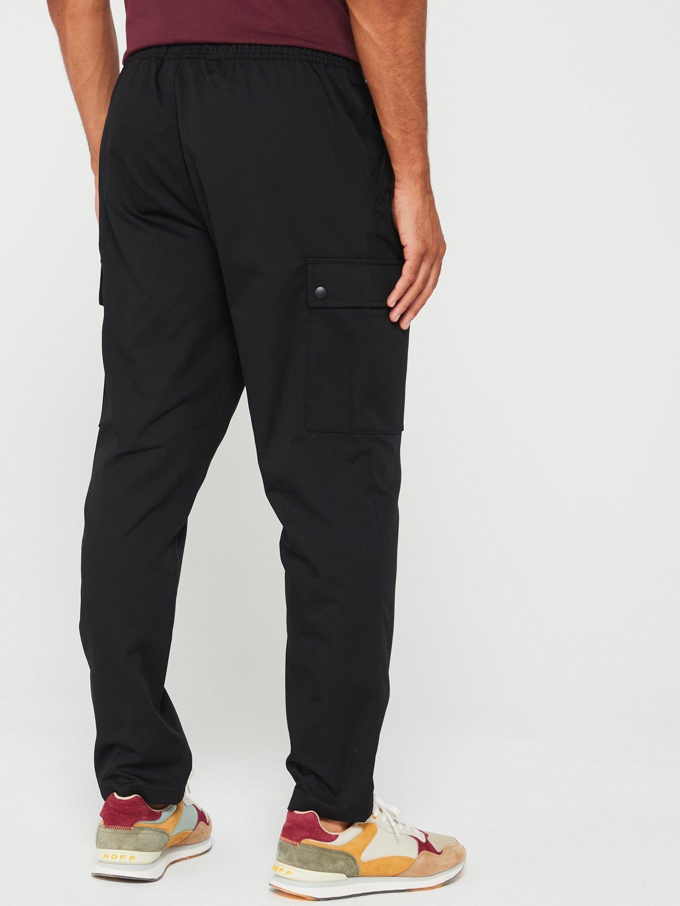 jack-jones-bill-wide-leg-elasticated-waist-cargo-trousers-blackstillFront