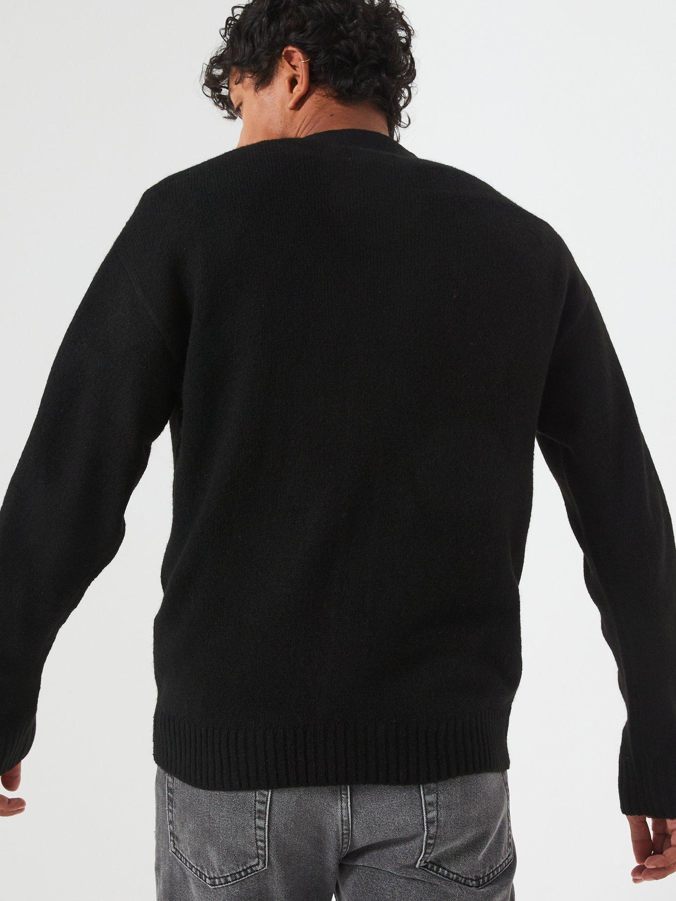 jack-jones-knitted-cardigan-blackstillFront