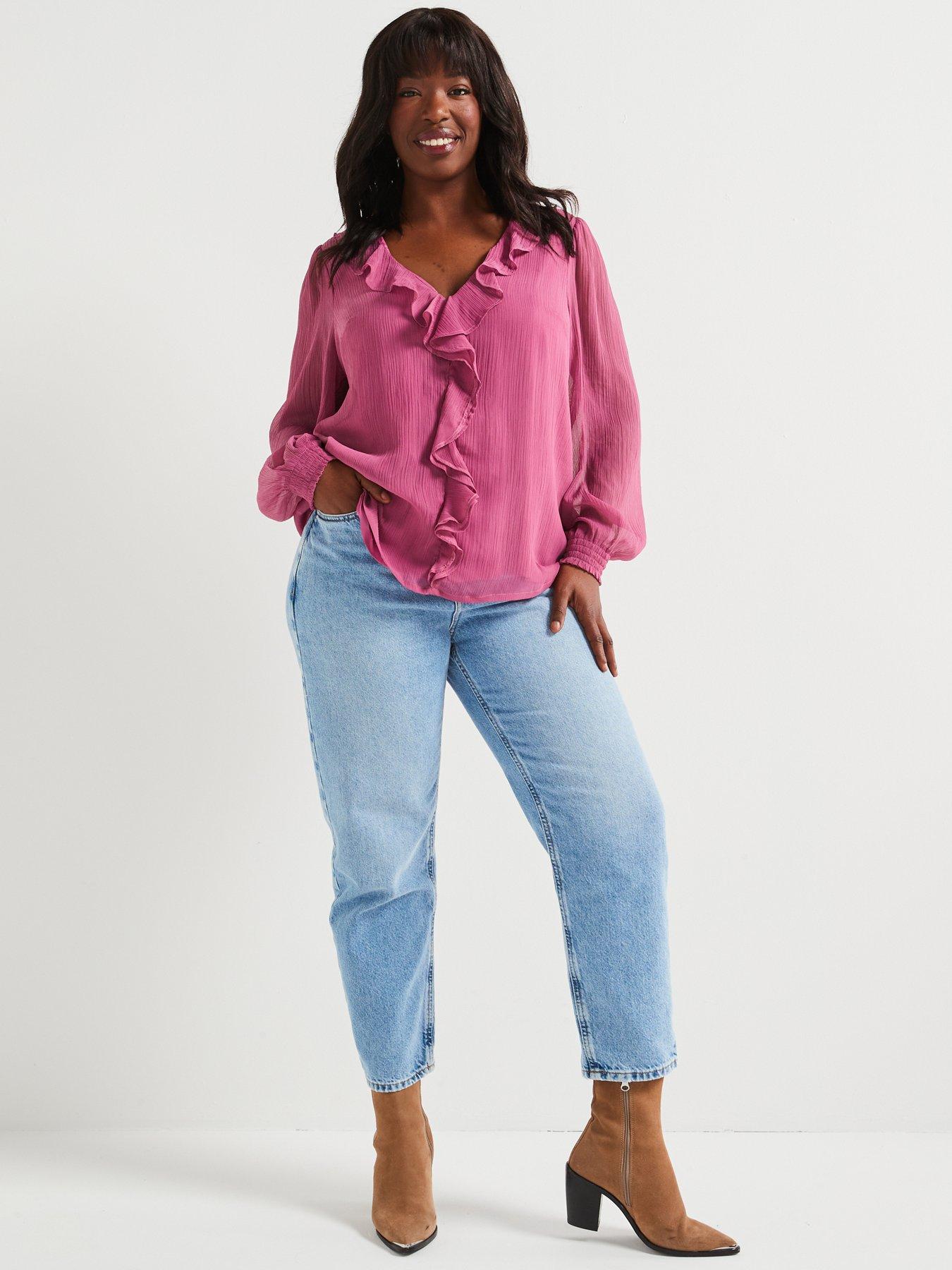 v-by-very-curve-frill-detail-blouse-pinkback