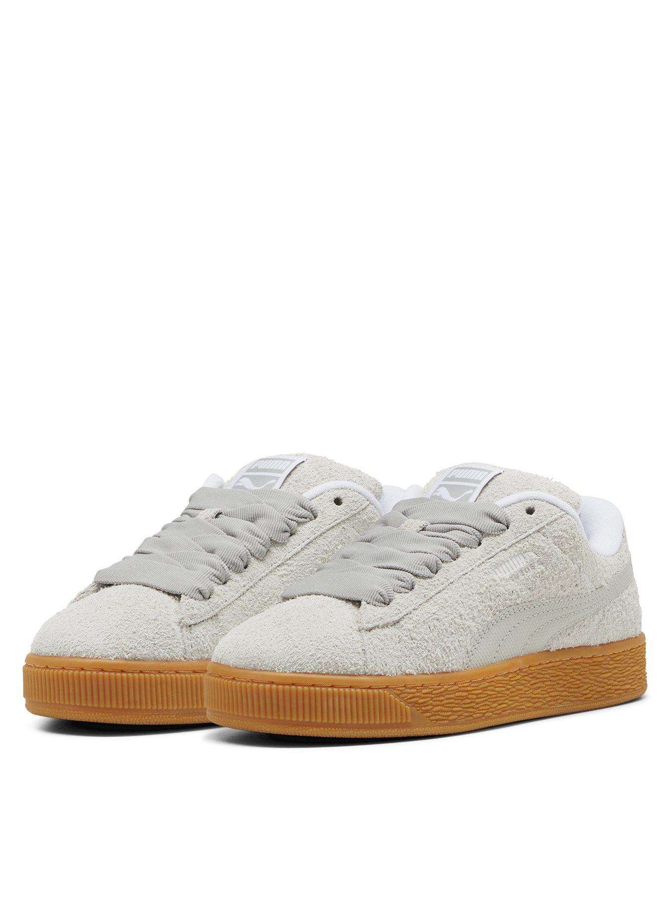 puma-womens-suede-xl-hairy-trainers-greystillFront