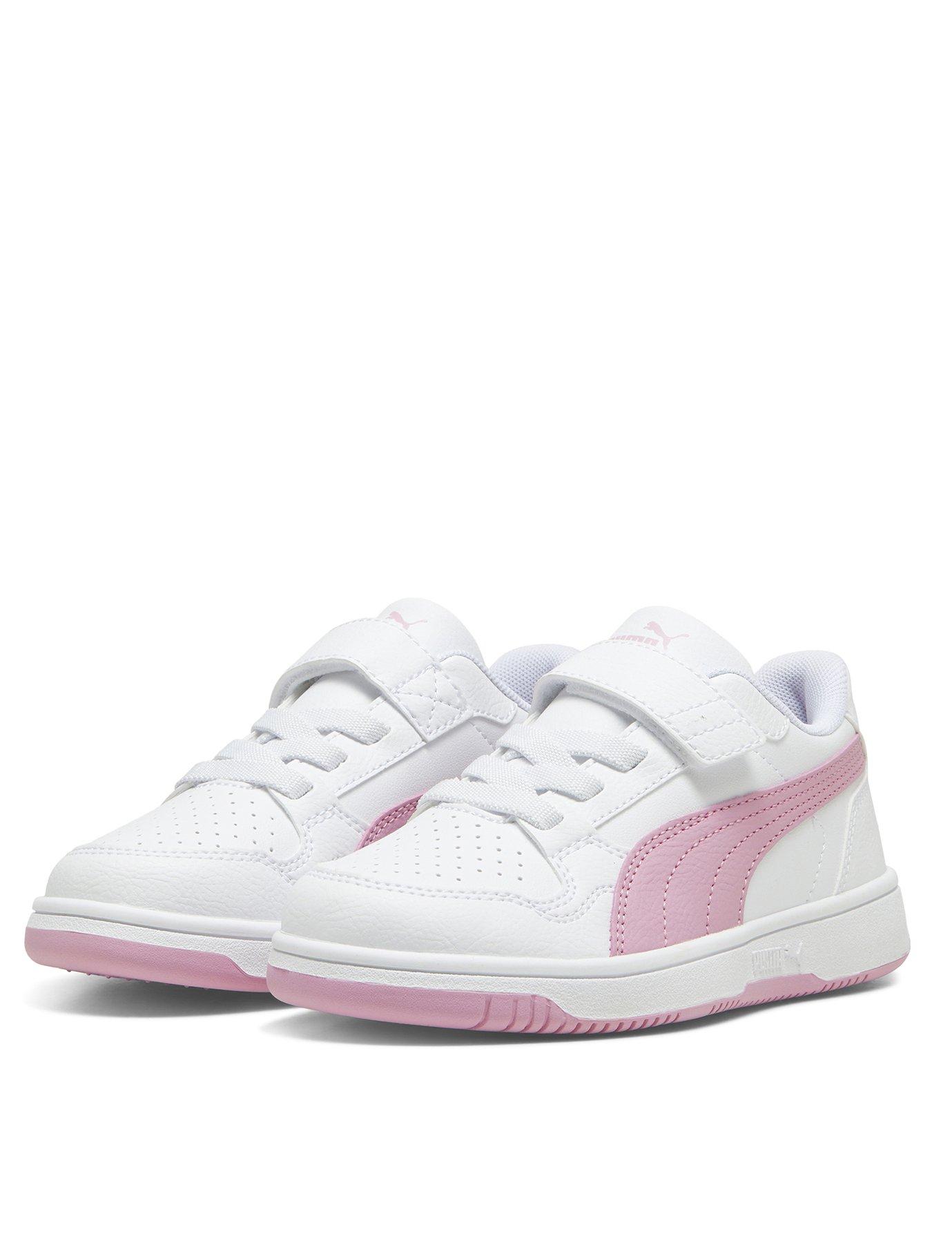 puma-kids-girls-reb-l-velcro-trainers-whitestillFront