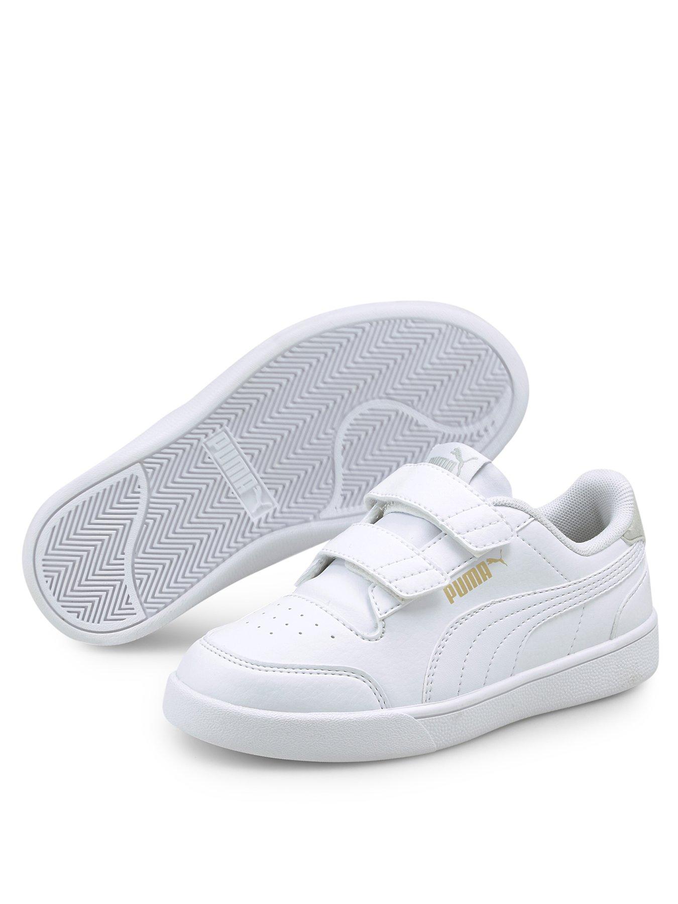 puma-kids-unisex-shuffle-velcro-trainers-whitestillFront