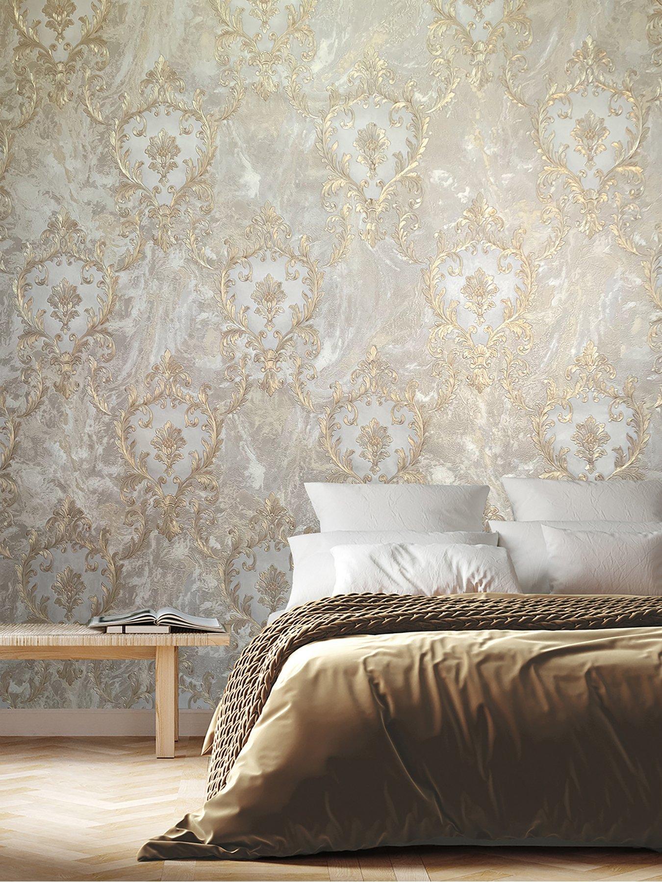 Rasch Sienna Damask Wallpaper in Beige