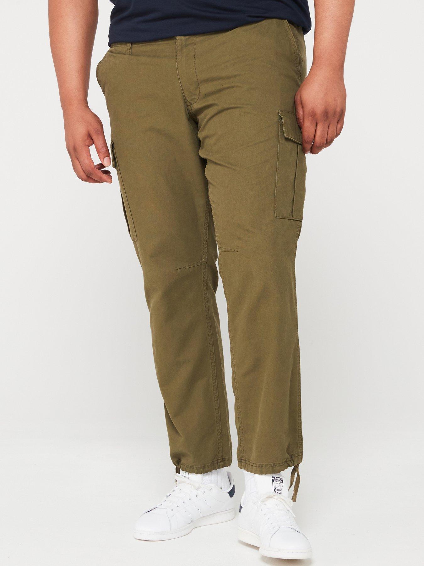 Jack & Jones Plus Kane Barkley Relaxed Fit Cargo Trousers - Green