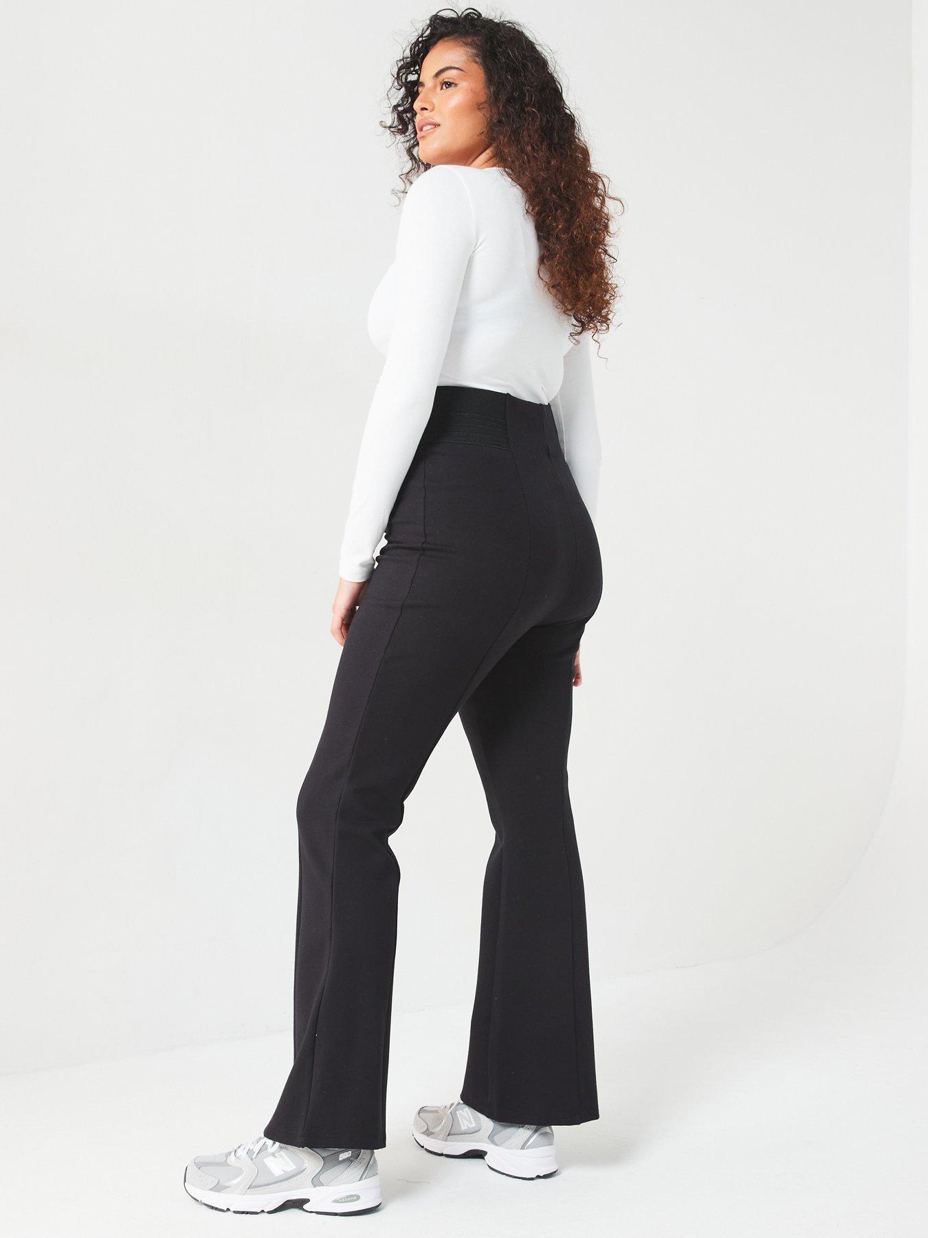 v-by-very-curve-powerstretch-kickflare-pull-on-trouser-blackstillFront