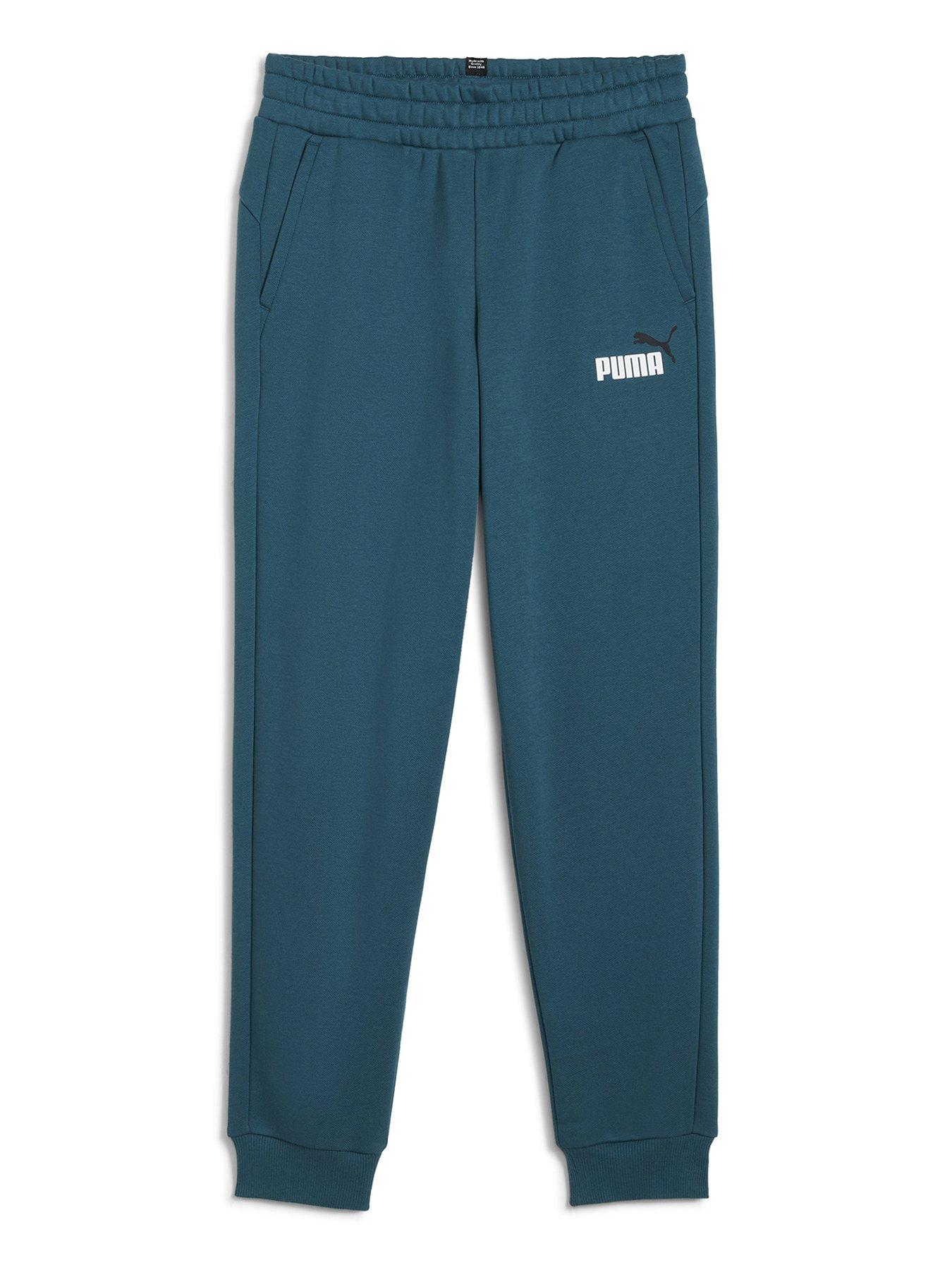 puma-boys-essentials-fleece-logo-pants-green