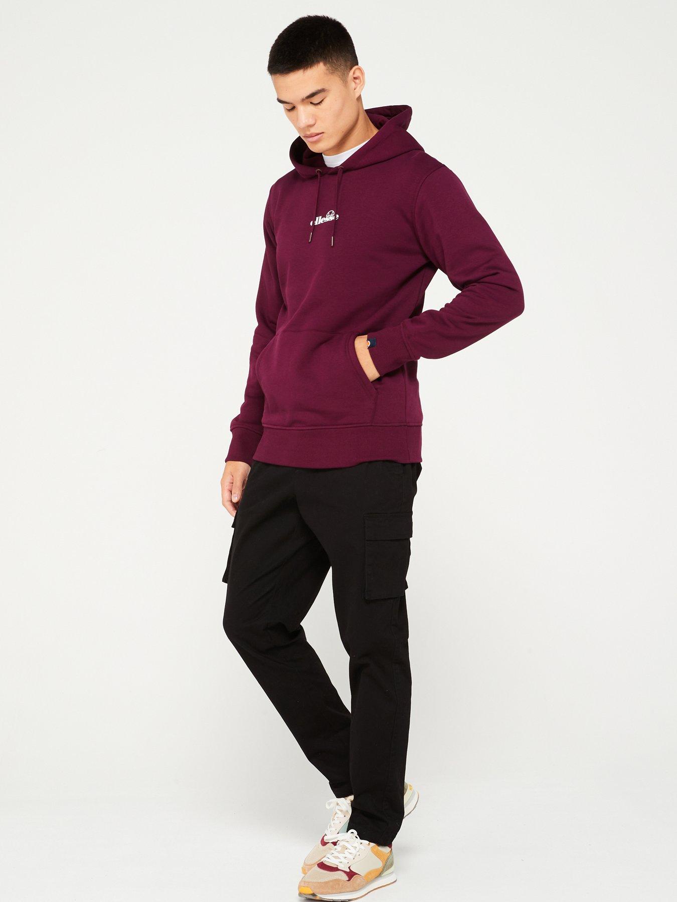 ellesse-mens-pershuta-overhead-hoodie-burgundy-redback