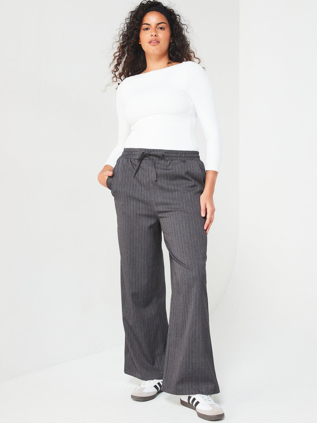 v-by-very-curve-pinstripe-elasticated-waist-wide-leg-trouser-greydetail