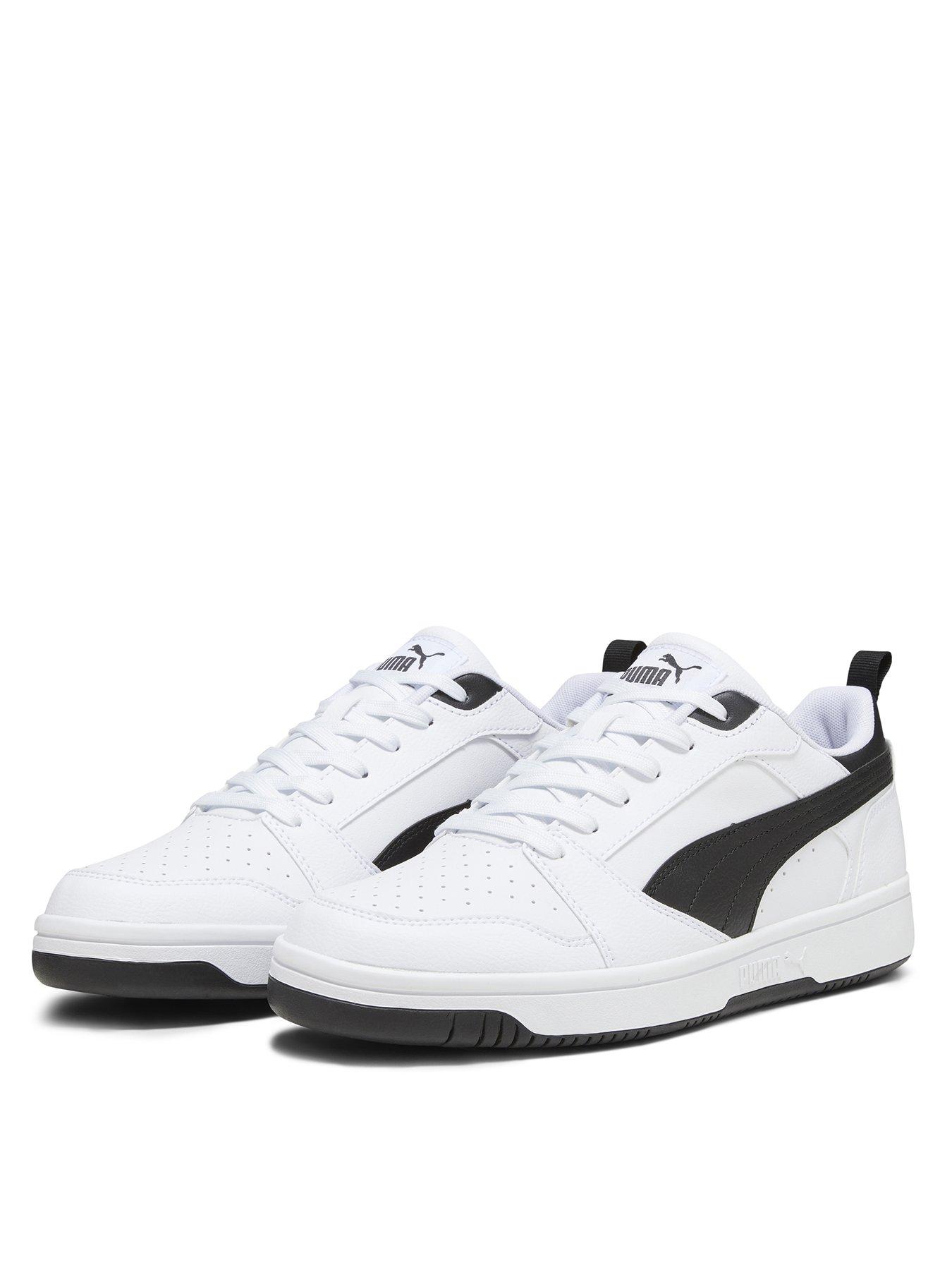 puma-mens-rebound-v6-low-trainers-whiteblackstillFront