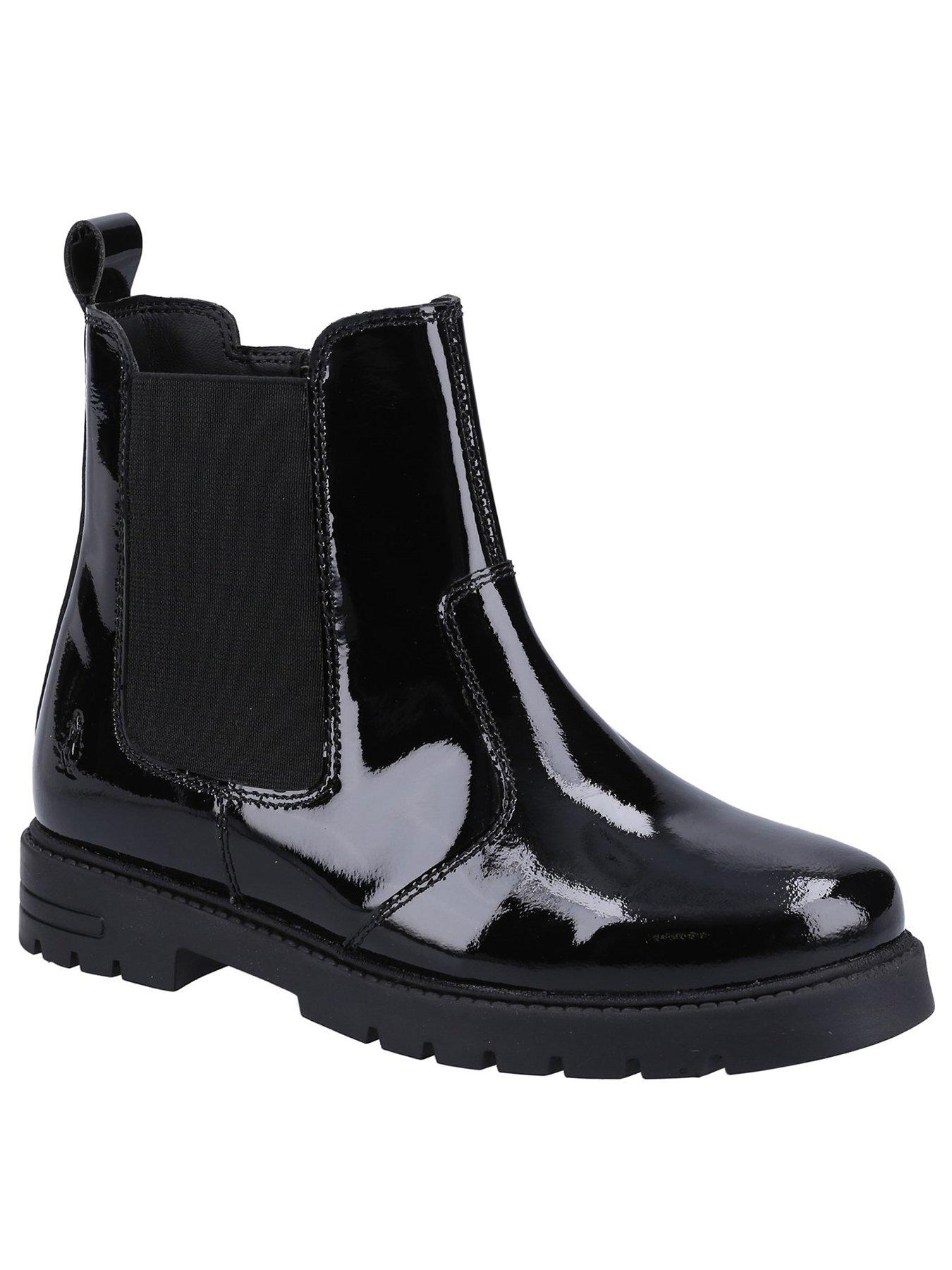 Image 2 of 5 of Hush Puppies Laura Patent Jnr Boot - Black