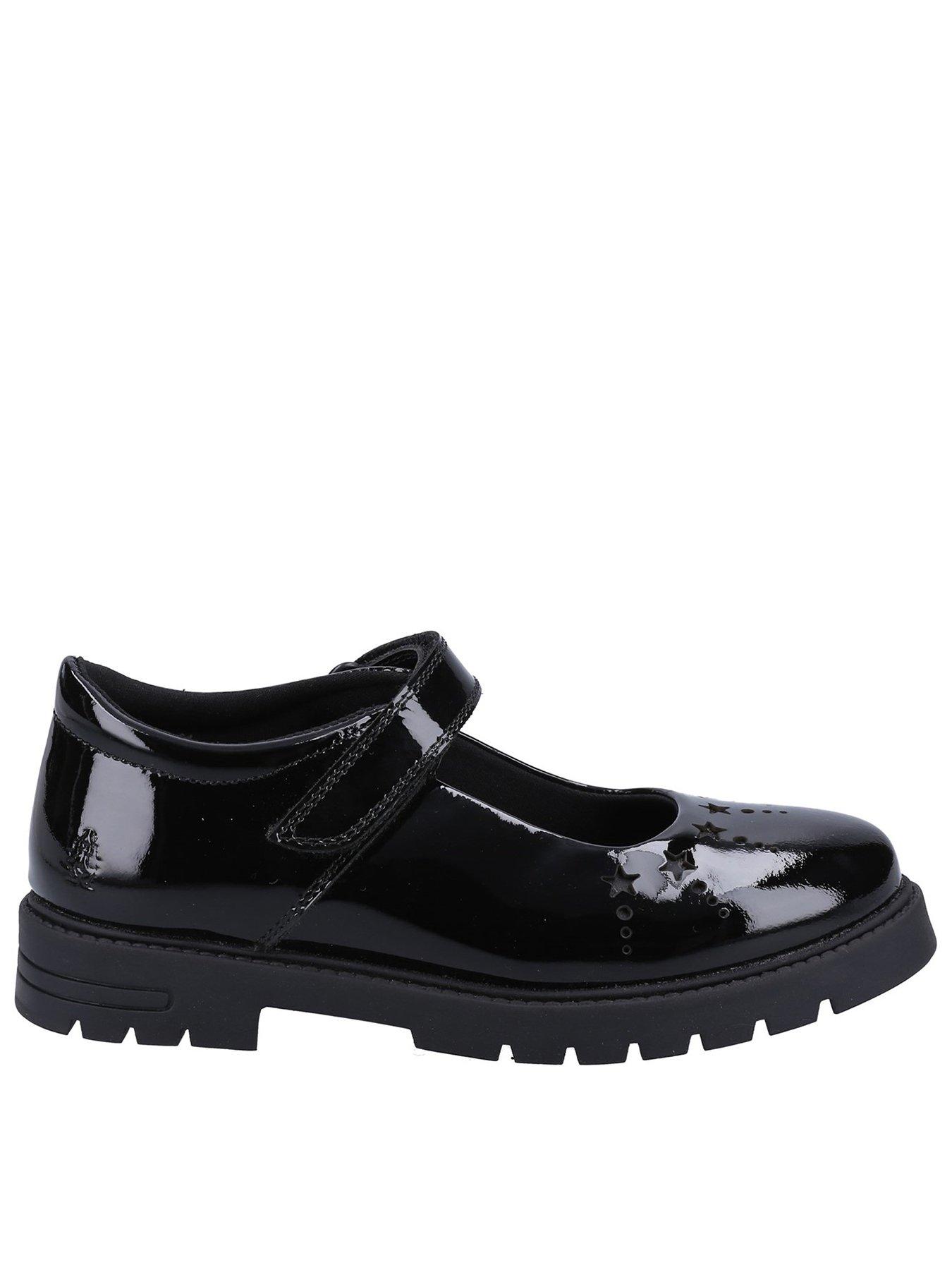 Hush Puppies Sabrina Patent Junior School Shoe - Black