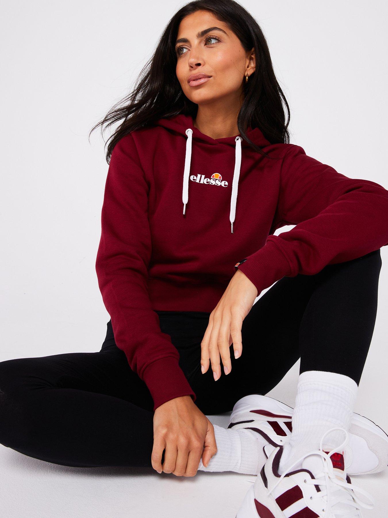 ellesse-womens-exclusive-vilanova-cropped-hoodie-and-legging-set-burgundyblackdetail