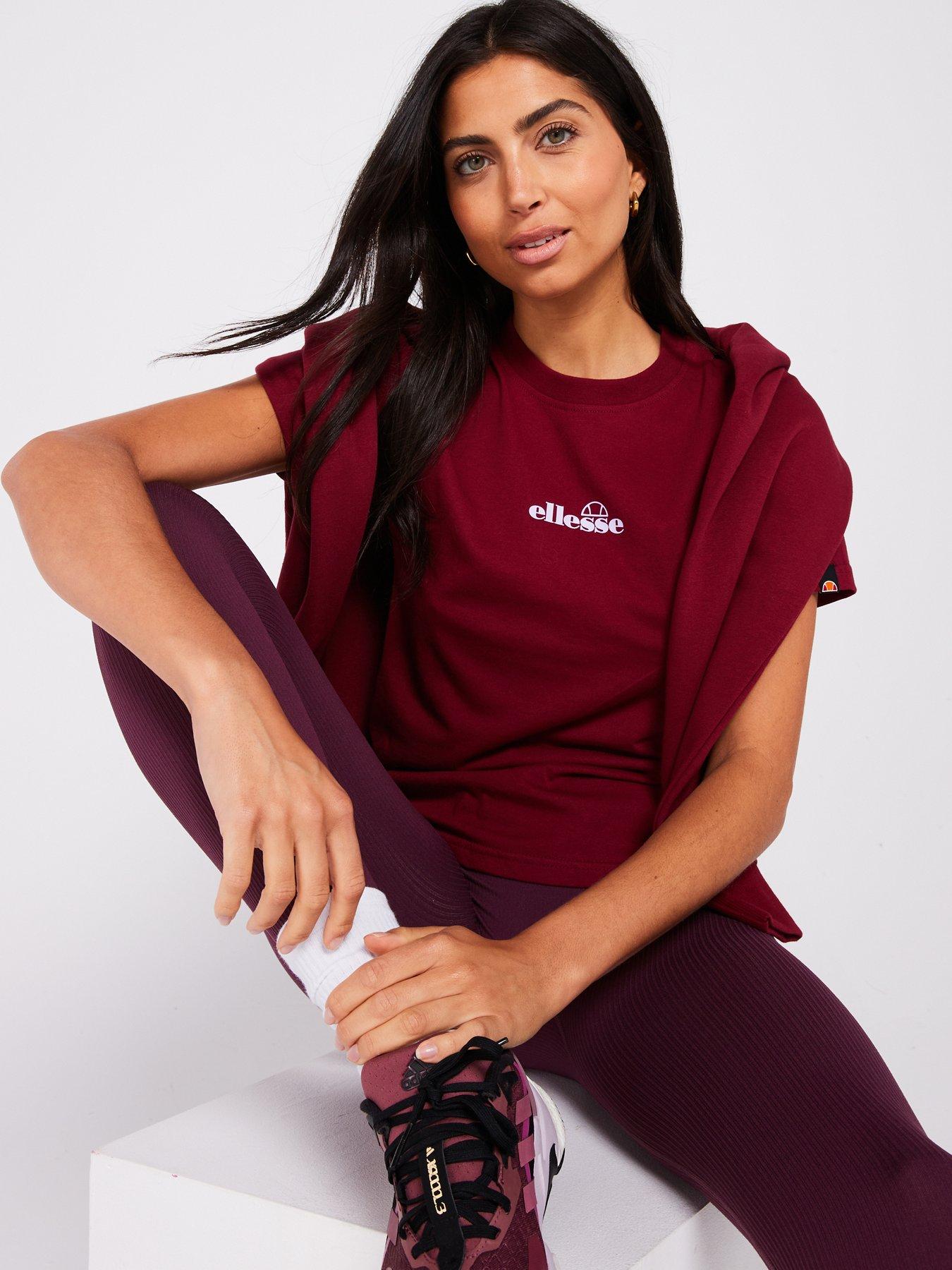 ellesse-womens-svetta-tee-burgundyoutfit