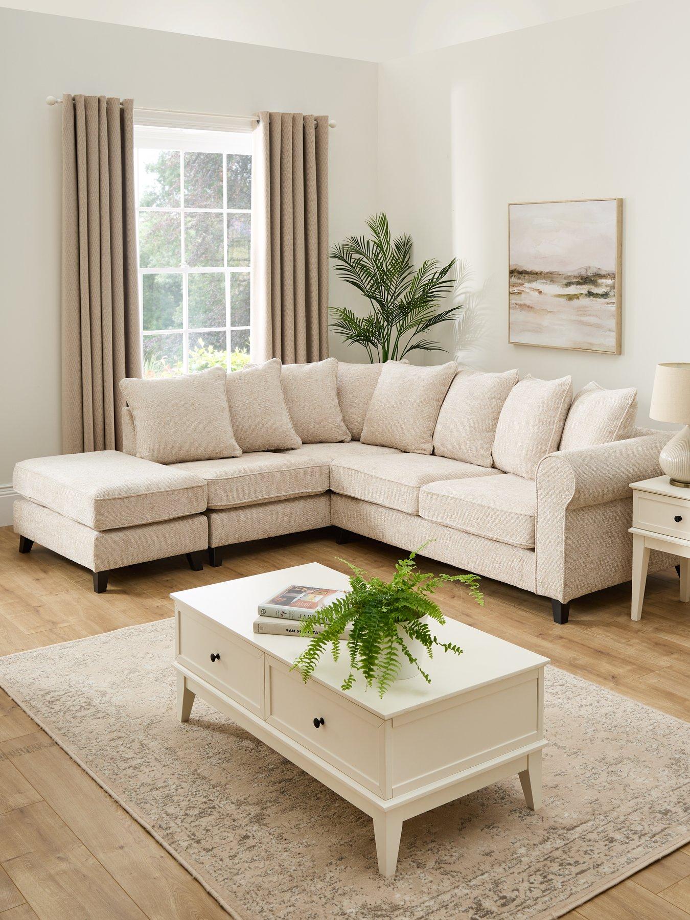 Very Home Sanderson Left Hand Fabric Corner Chaise Sofa - FSC Certified