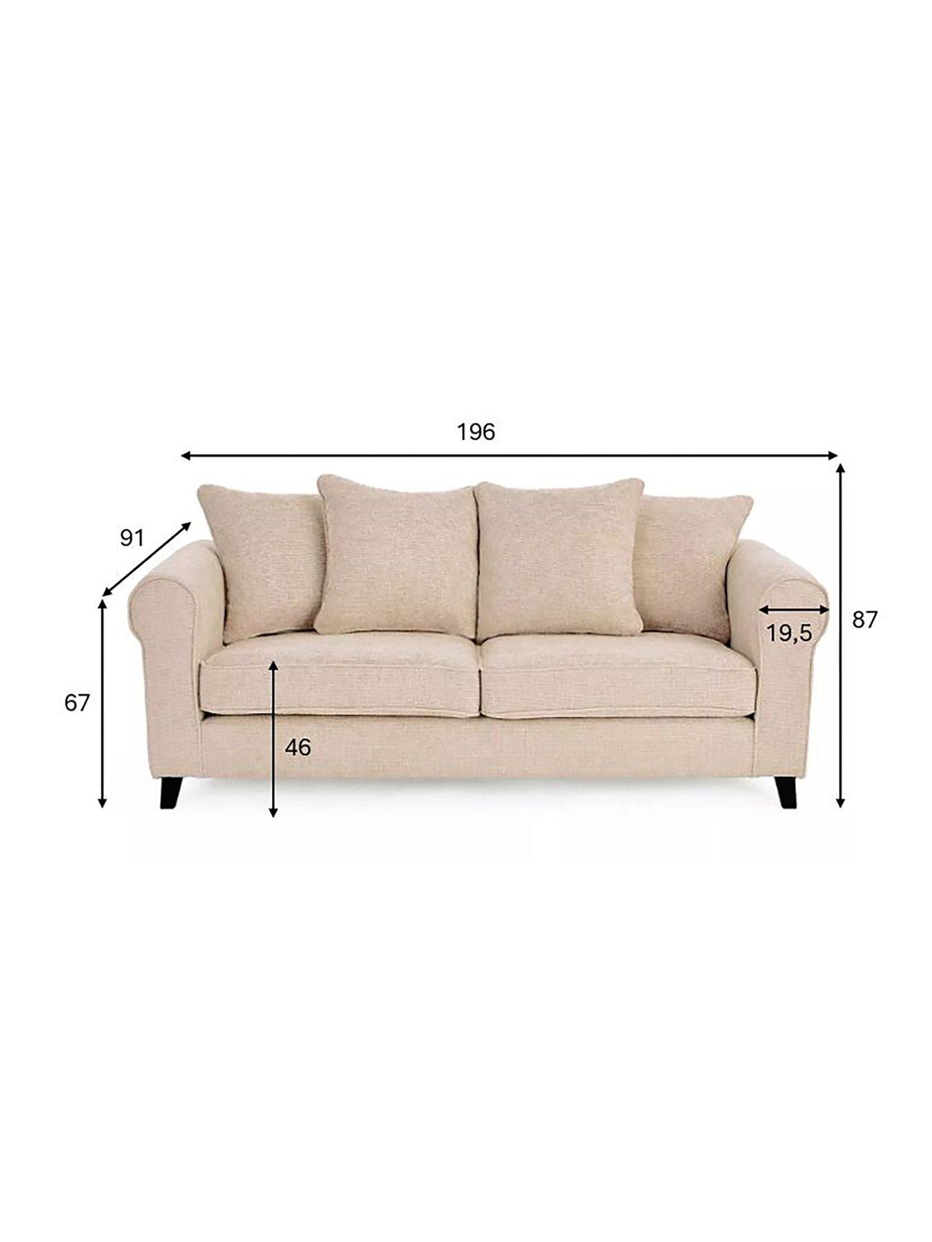 Image 6 of 7 of Very Home Sanderson Fabric&nbsp;3 Seater Sofa&nbsp;- FSC Certified