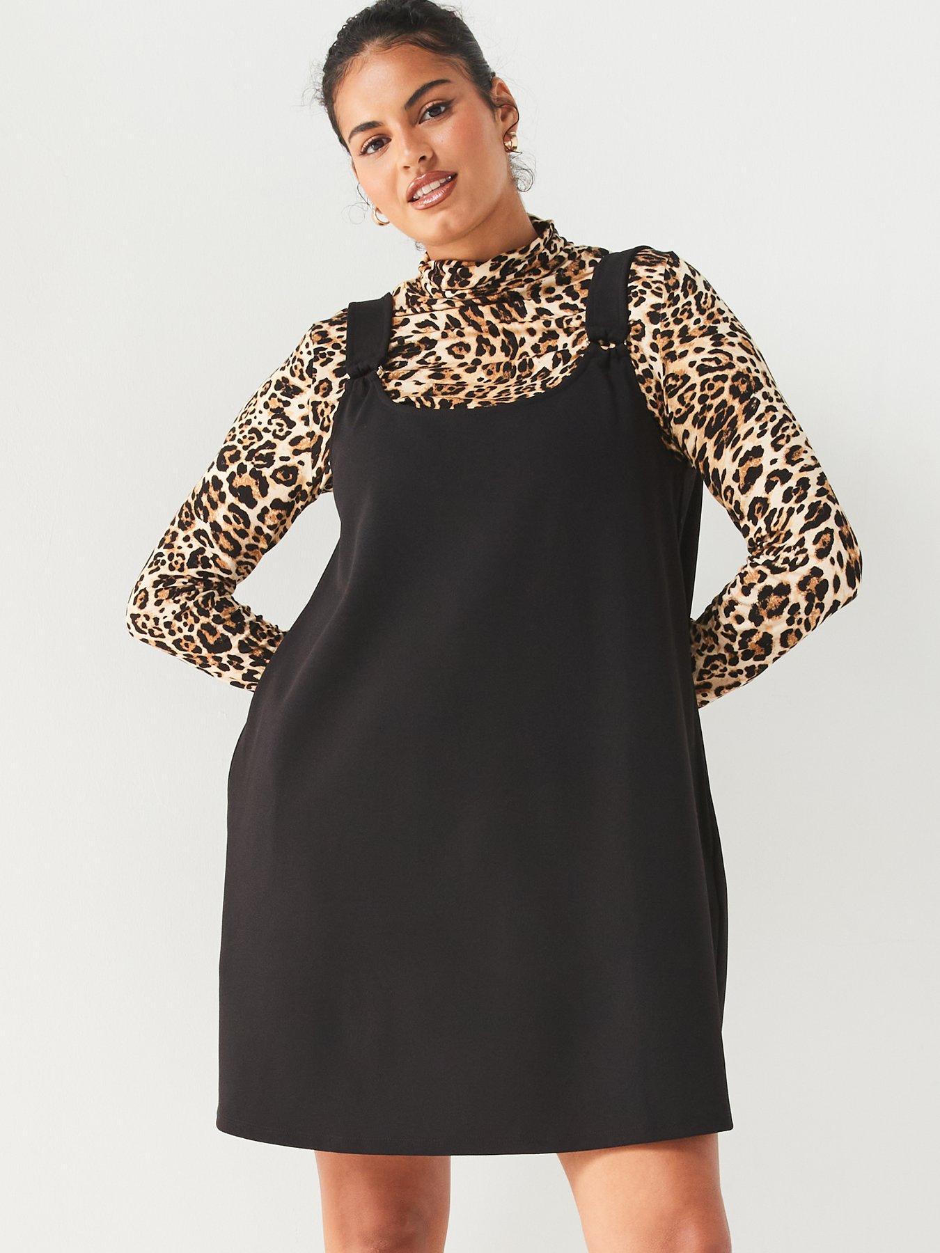 v-by-very-curve-stretch-pinafore-dress-blackdetail