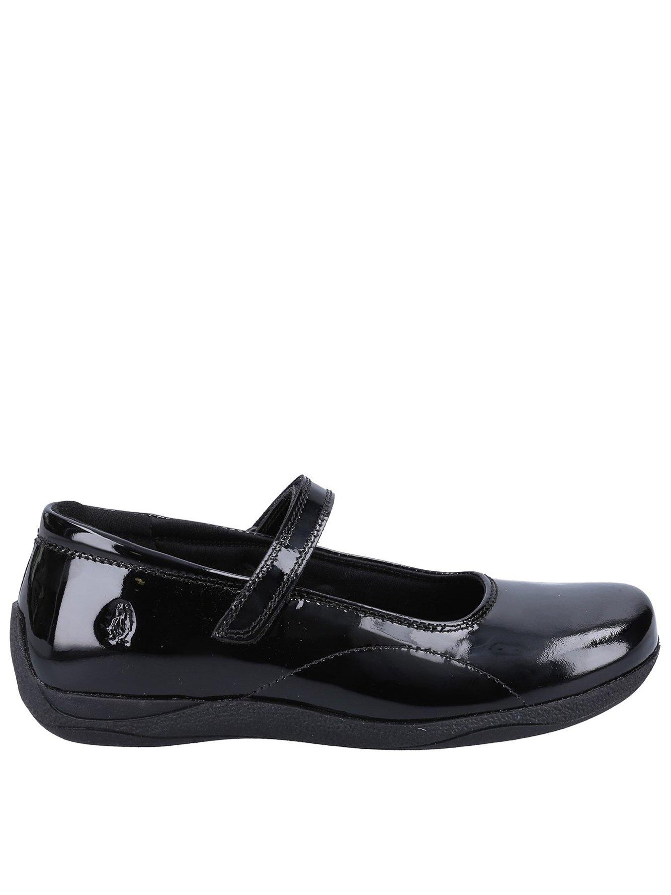 Image 1 of 4 of Hush Puppies Aria Patent Snr School Shoe - Black