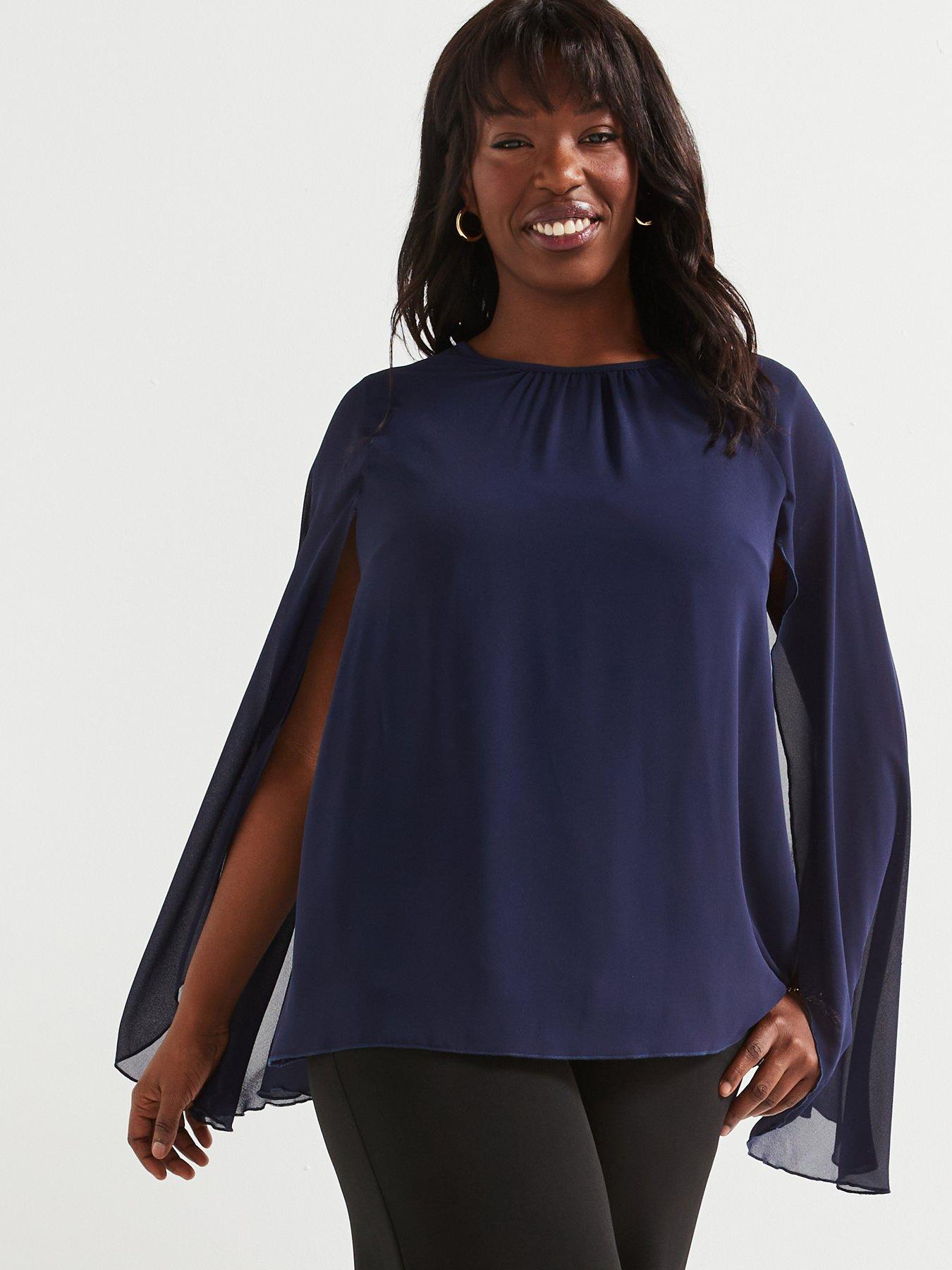 v-by-very-curve-cape-sleeve-blouse-blue