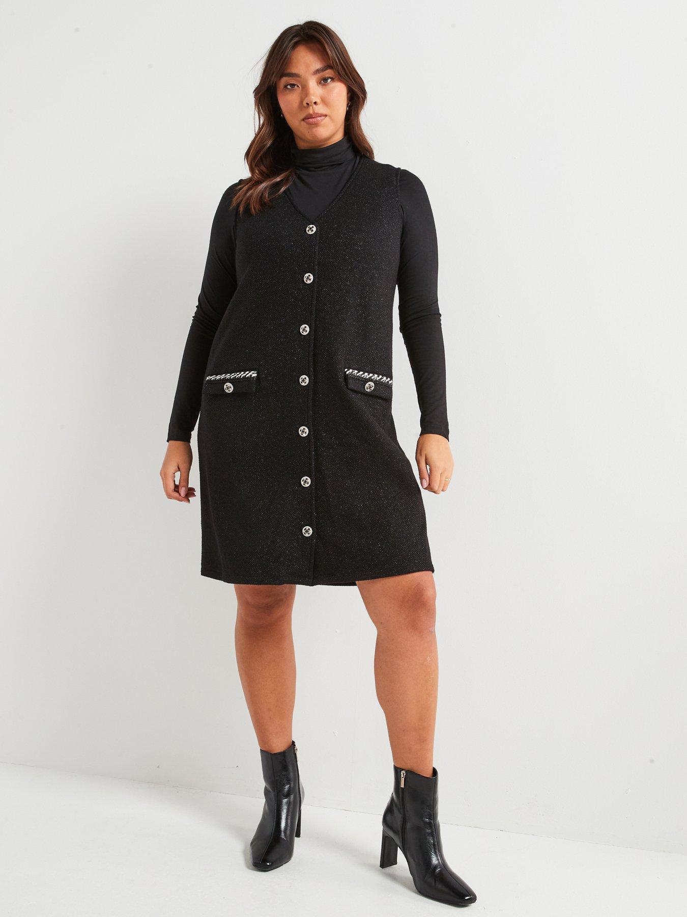 v-by-very-curve-button-detail-pinafore-dress-black