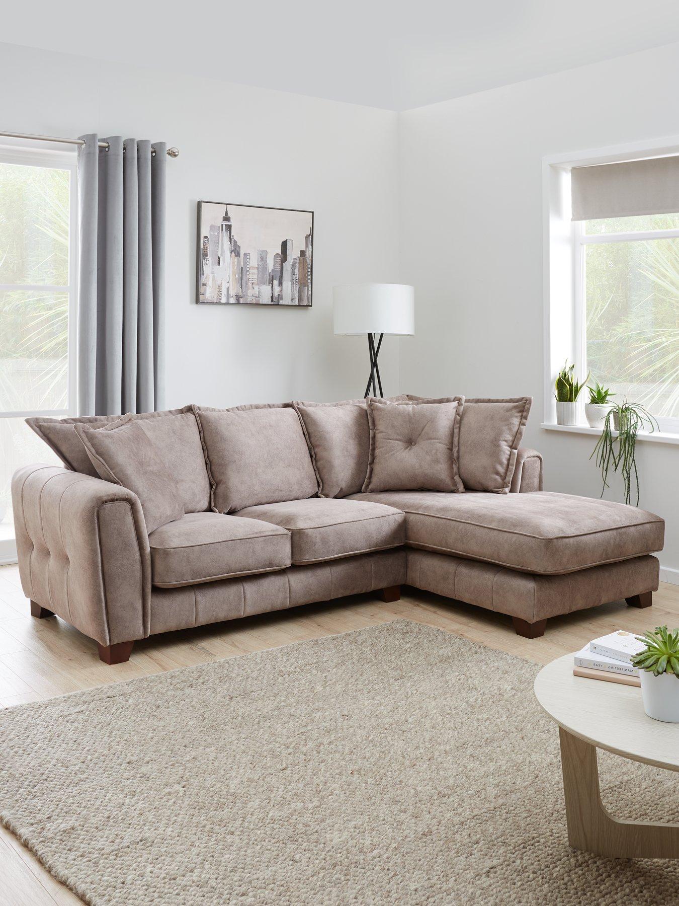 Image 1 of 7 of The Very Collection Avanti Right Hand Fabric Corner Chaise - Chocolate - FSC Certified