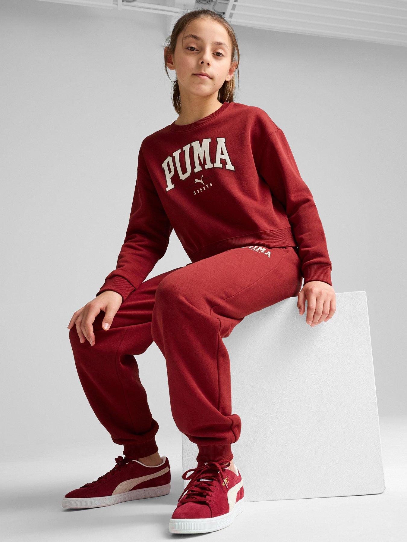 puma-older-girls-sqd-fleece-crew-redstillFront