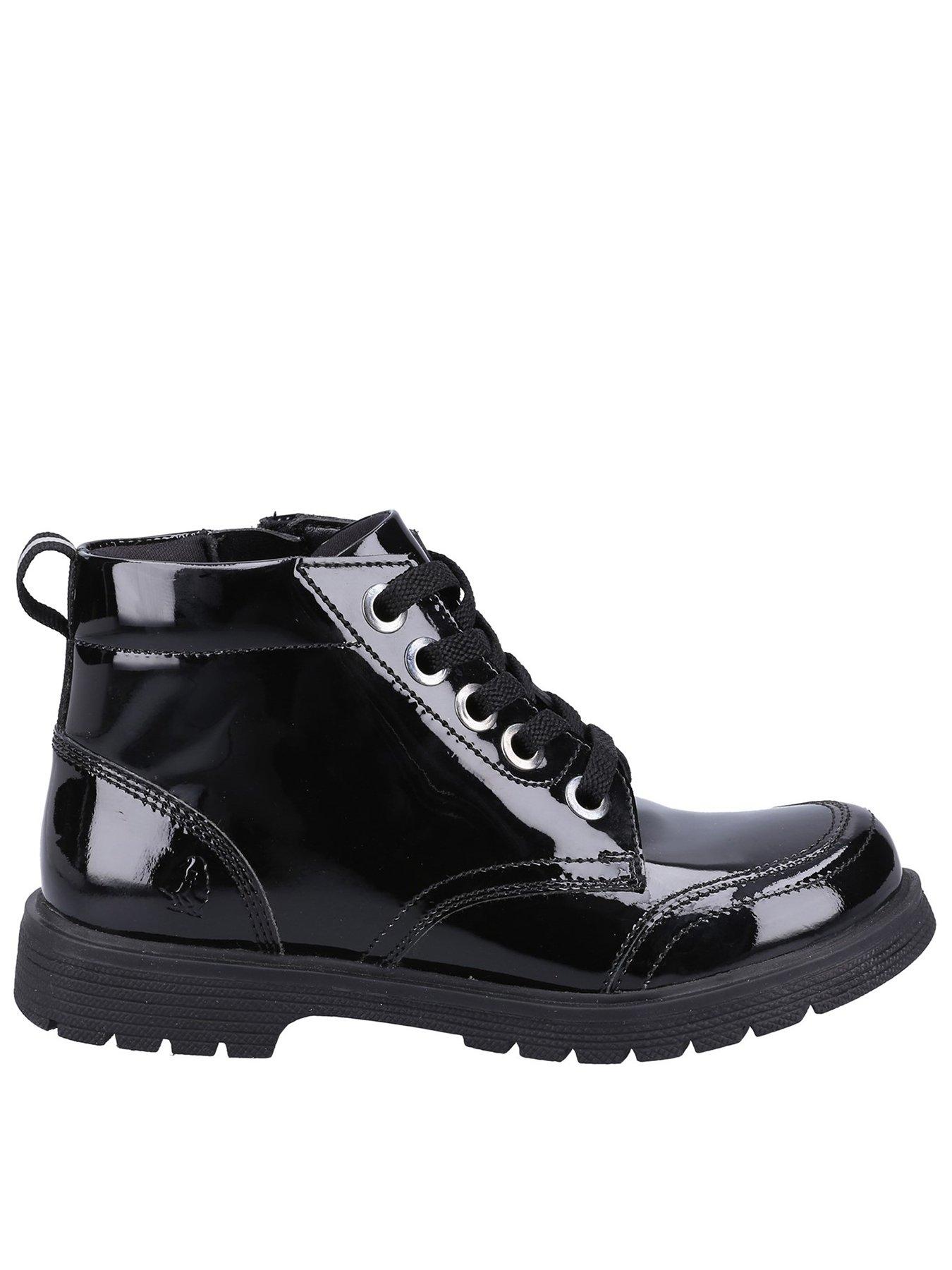 Hush Puppies Jolie Patent Jnr Boot - Black