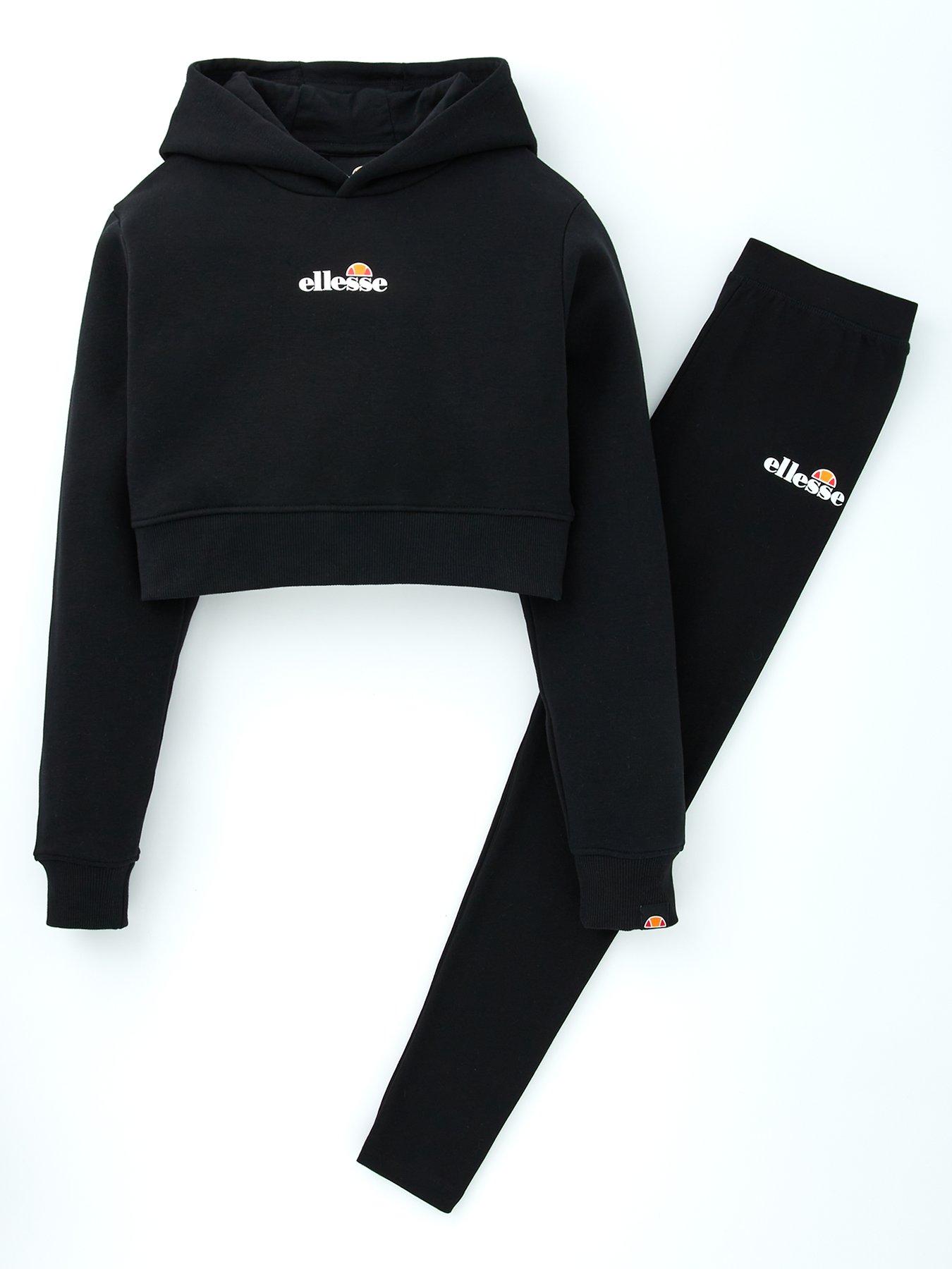 Ellesse Junior Girls Exclusive Vilanovita Cropped Hoodie And Legging Set Black Very Ireland