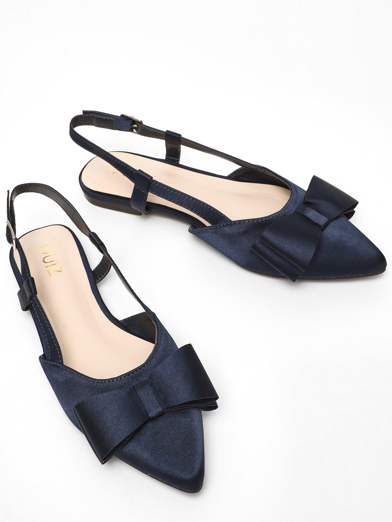 quiz-navy-satin-bow-slingback-flat-pumpsoutfit