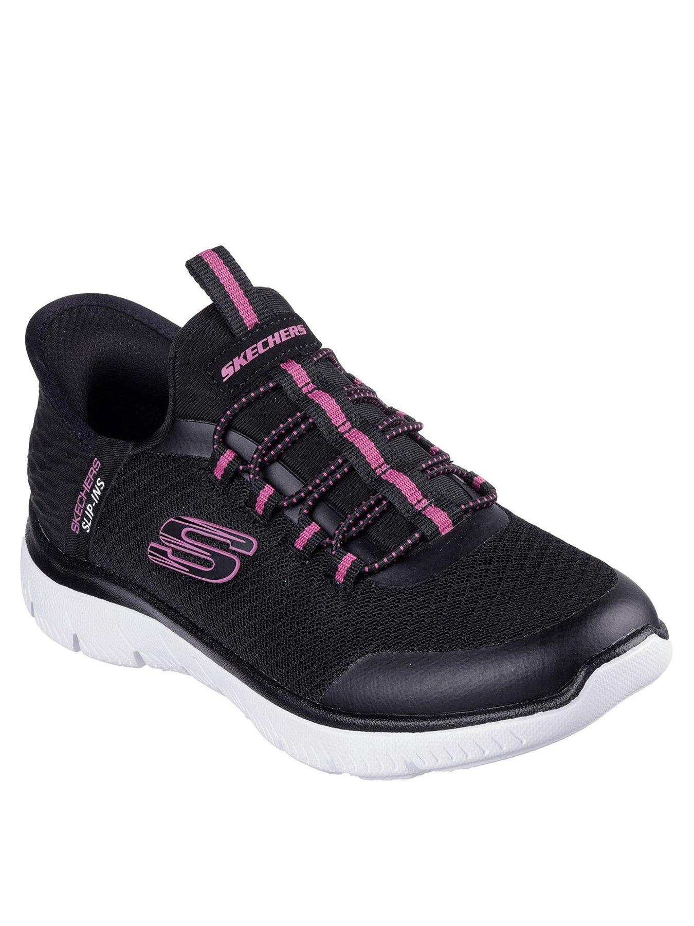 skechers-girls-summits-slip-ins-trainer-blackstillFront