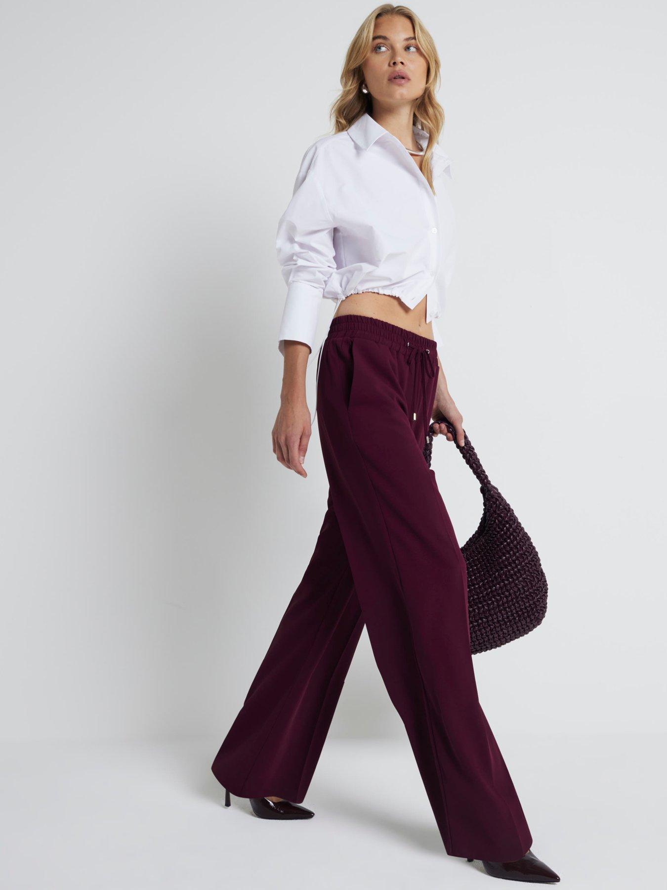 river-island-wide-leg-jogger-detail-trouser-dark-redstillFront