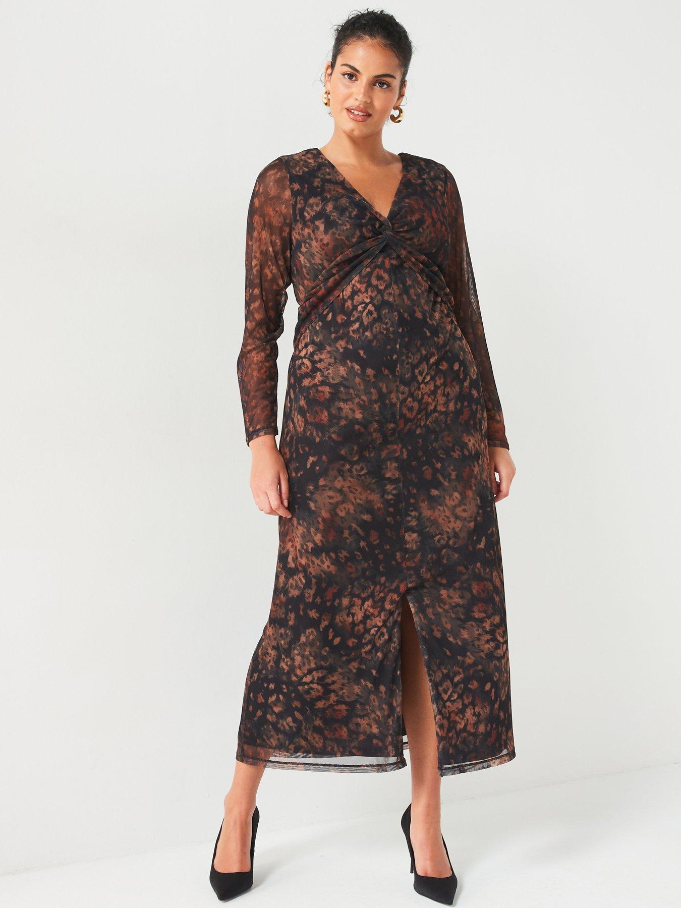 v-by-very-curve-mesh-twist-midi-dress-printback