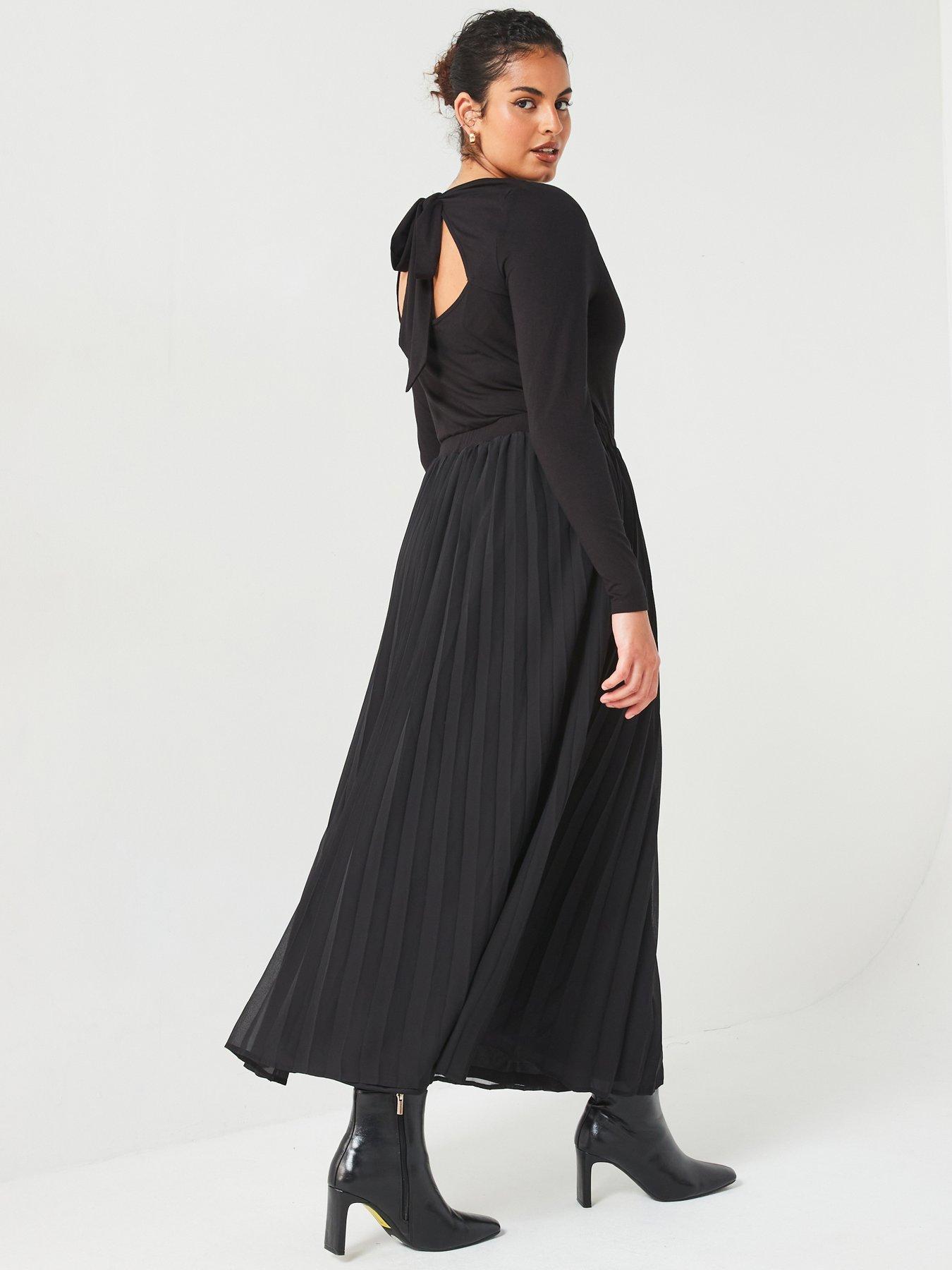 v-by-very-curve-2-in-1-pleated-midi-dress-black