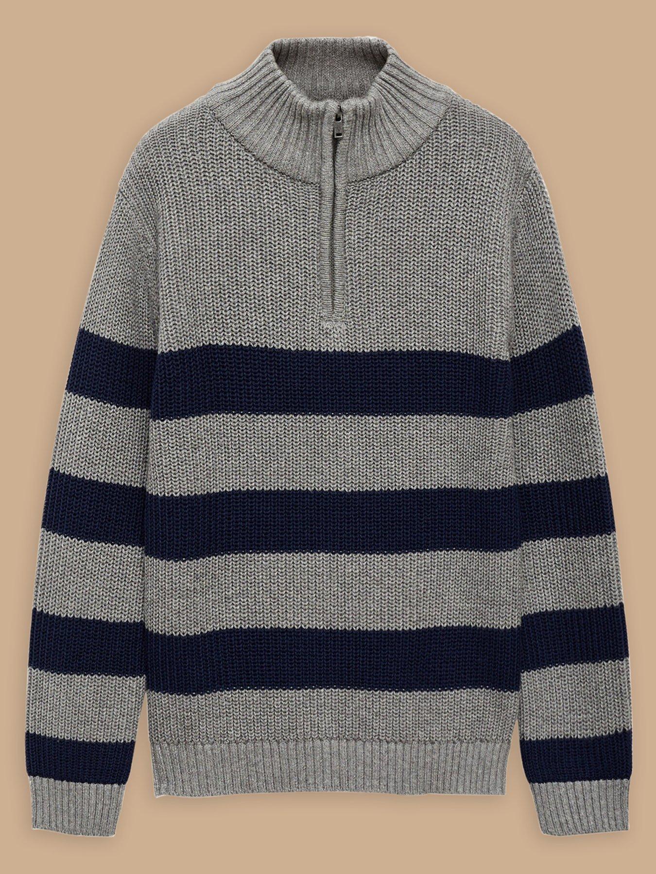 mango-boys-half-zip-stripe-knitted-jumper-grey