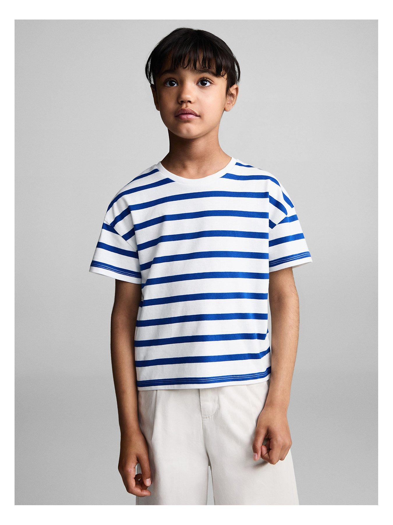 mango-girls-stripe-short-sleeve-tshirt-bright-bluefront