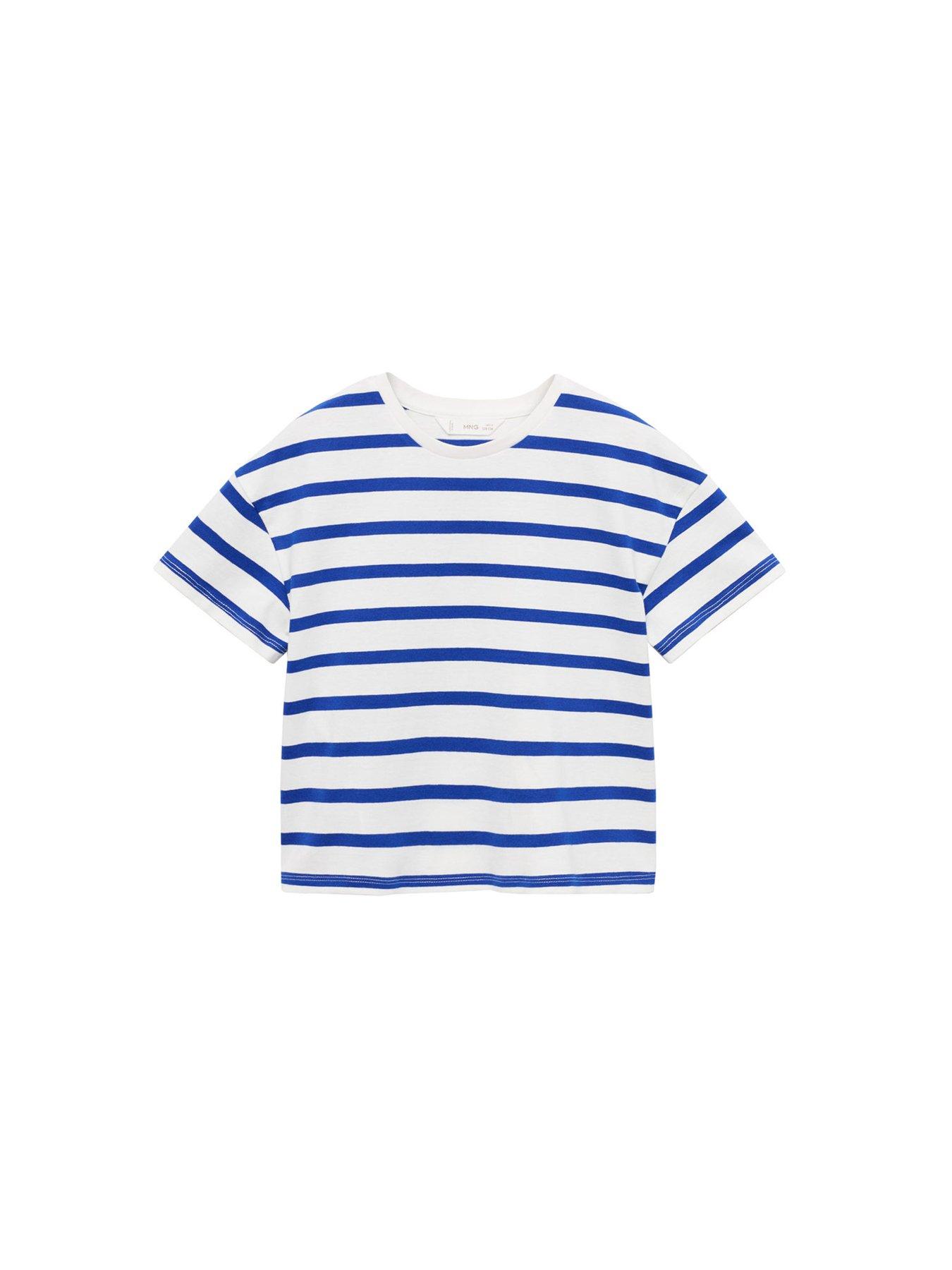 mango-girls-stripe-short-sleeve-tshirt-bright-bluestillFront