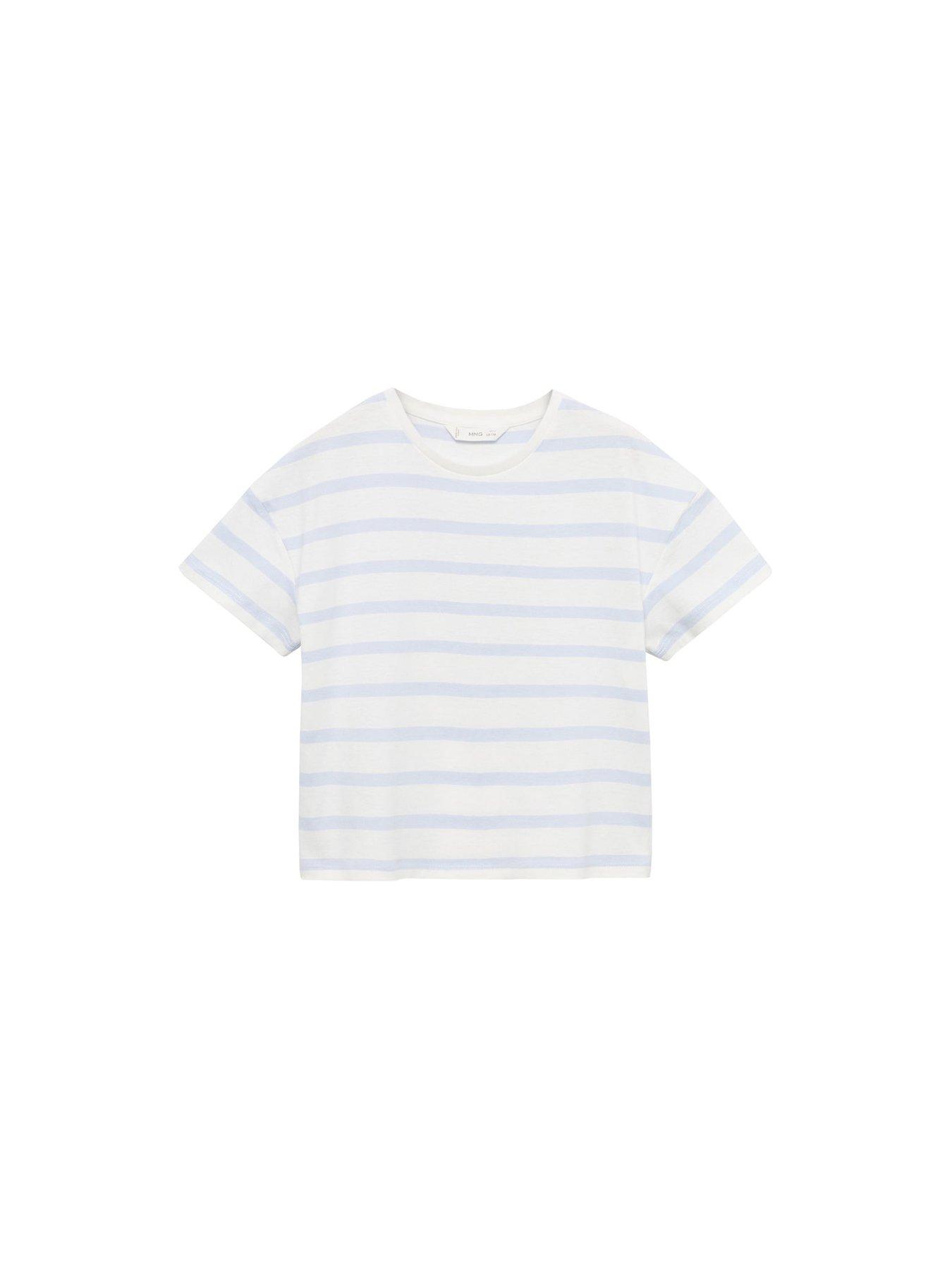 mango-girls-stripe-short-sleeve-tshirt-light-bluestillFront