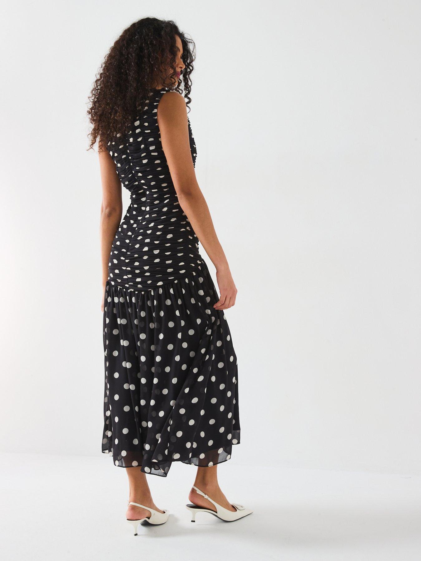 v-by-very-ruched-drop-hem-midi-dress-spot-spot-printstillFront