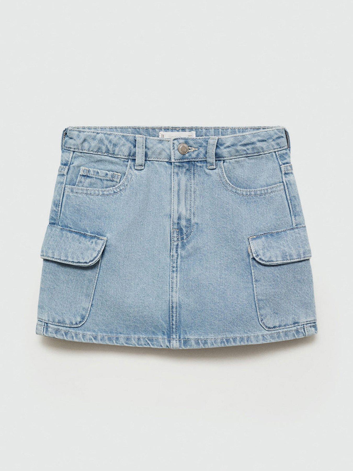 mango-girls-denim-cargo-skirt-bluestillFront