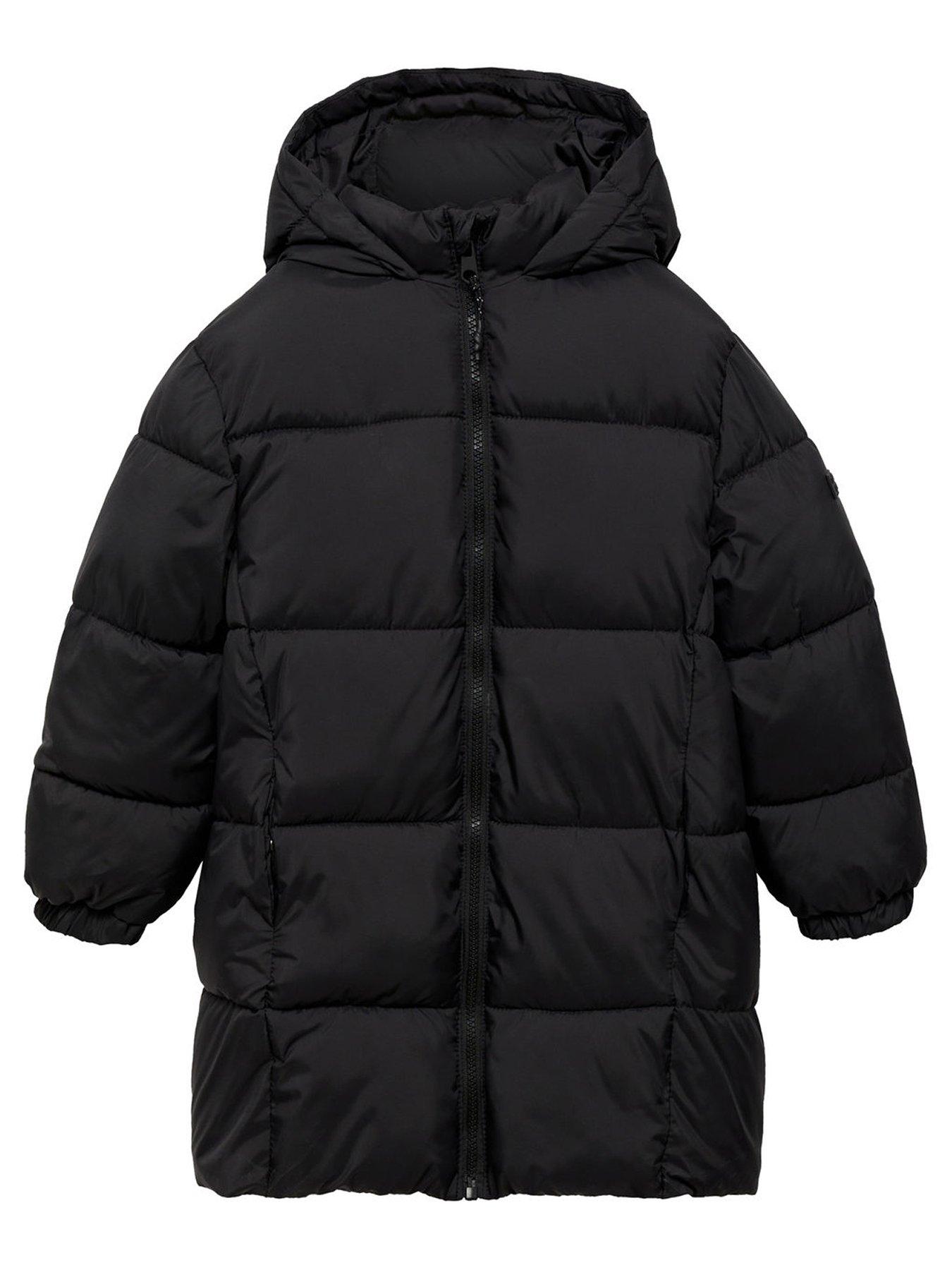 Boys Longline Padded Coat Black