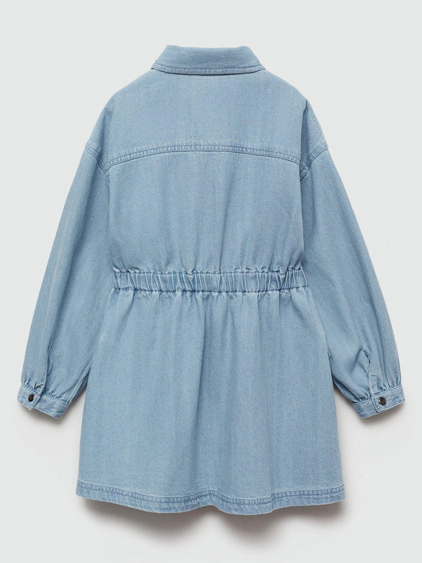 mango-girls-cinched-waist-denim-shirt-dress-blueback