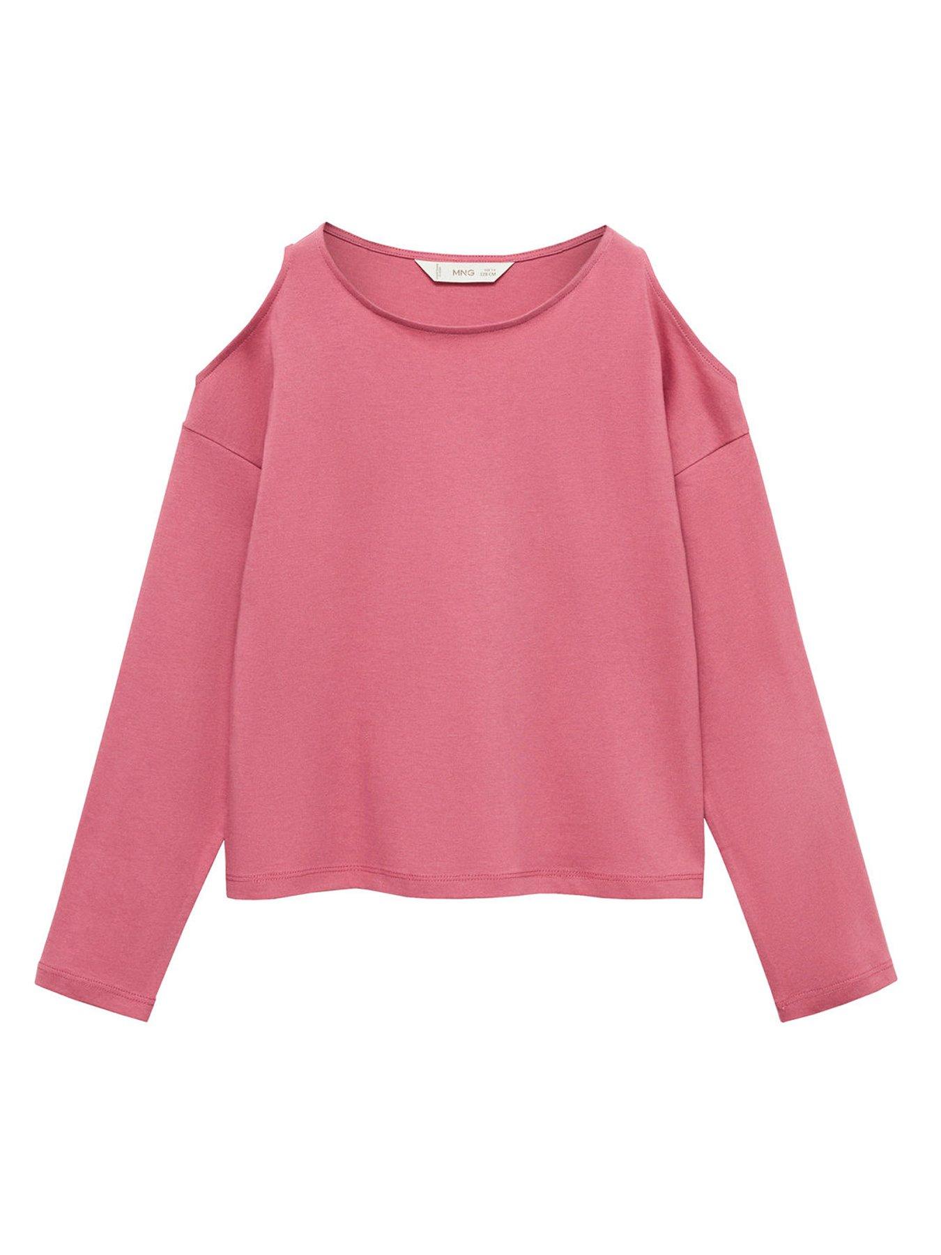 mango-girls-cut-out-shoulder-long-sleeve-t-shirt-dark-pink