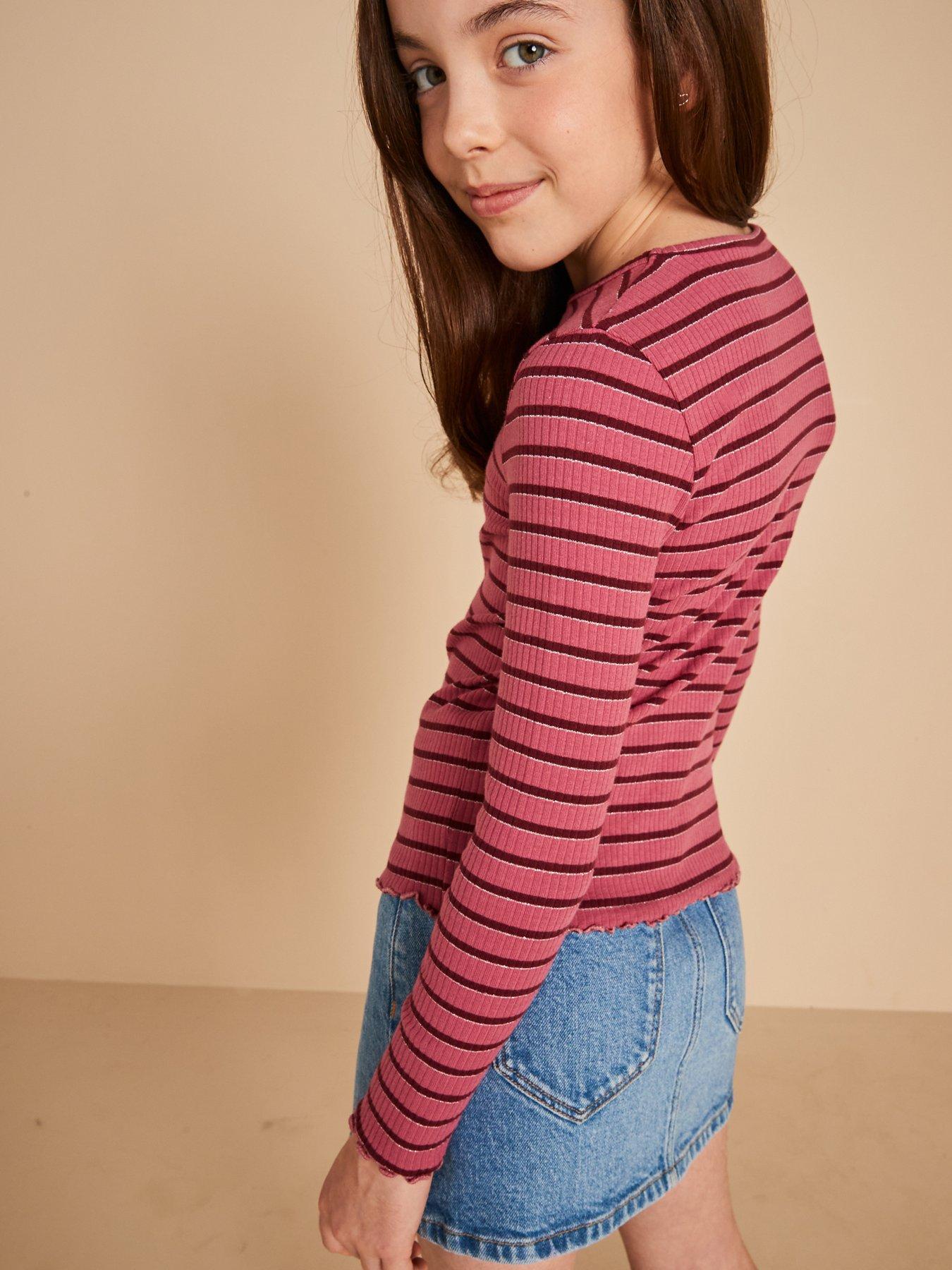 mango-girls-striped-rib-long-sleeve-tshirt-pinkdetail