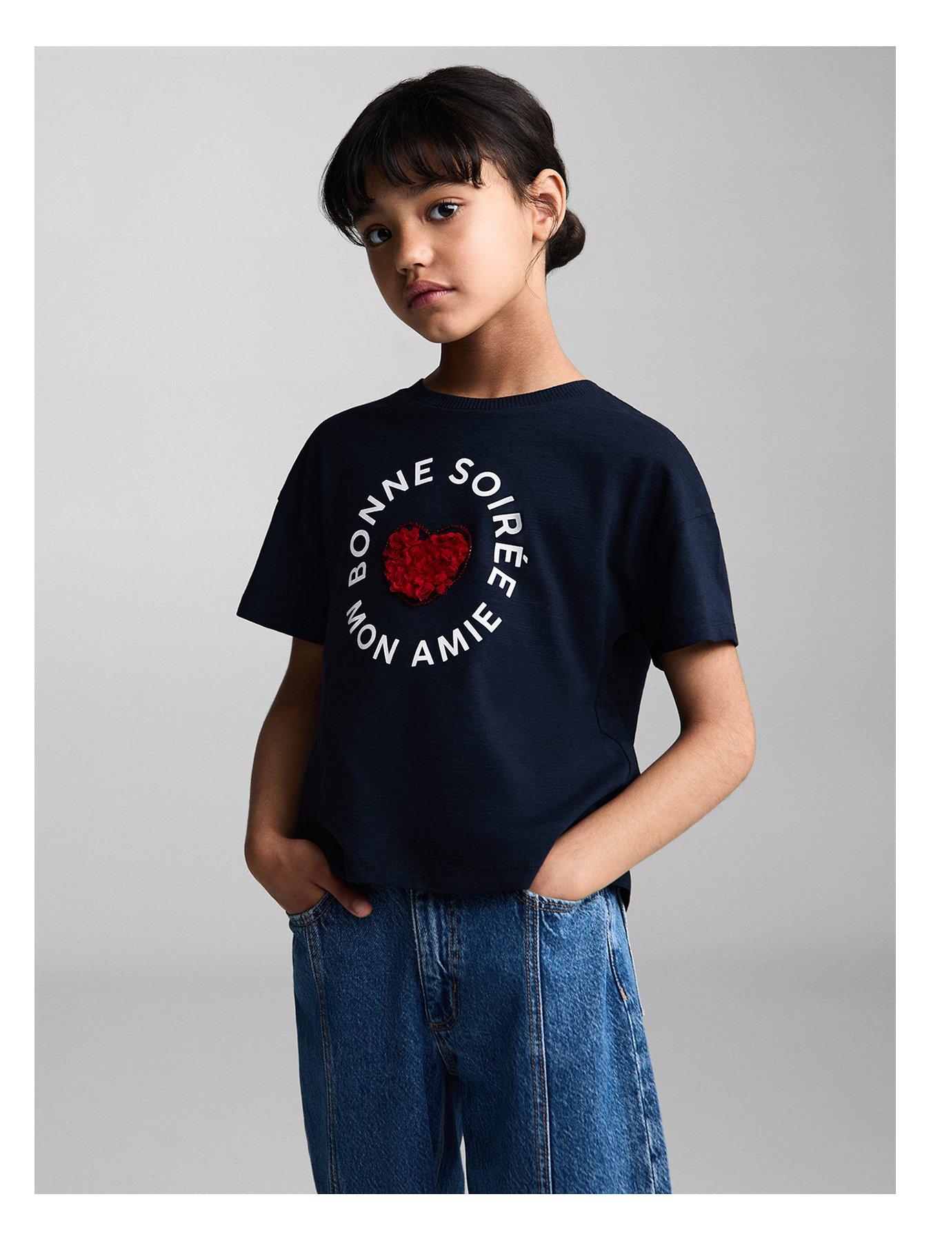 mango-girls-bon-soire-short-sleeve-t-shirt-navy