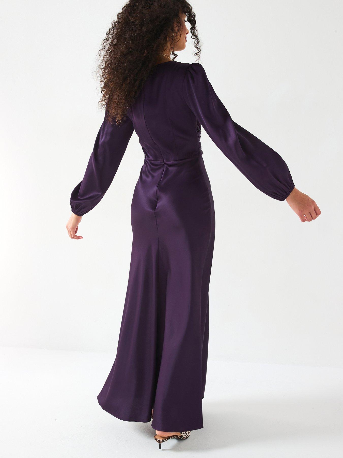 v-by-very-satin-wrap-column-midaxi-dress-purplestillFront