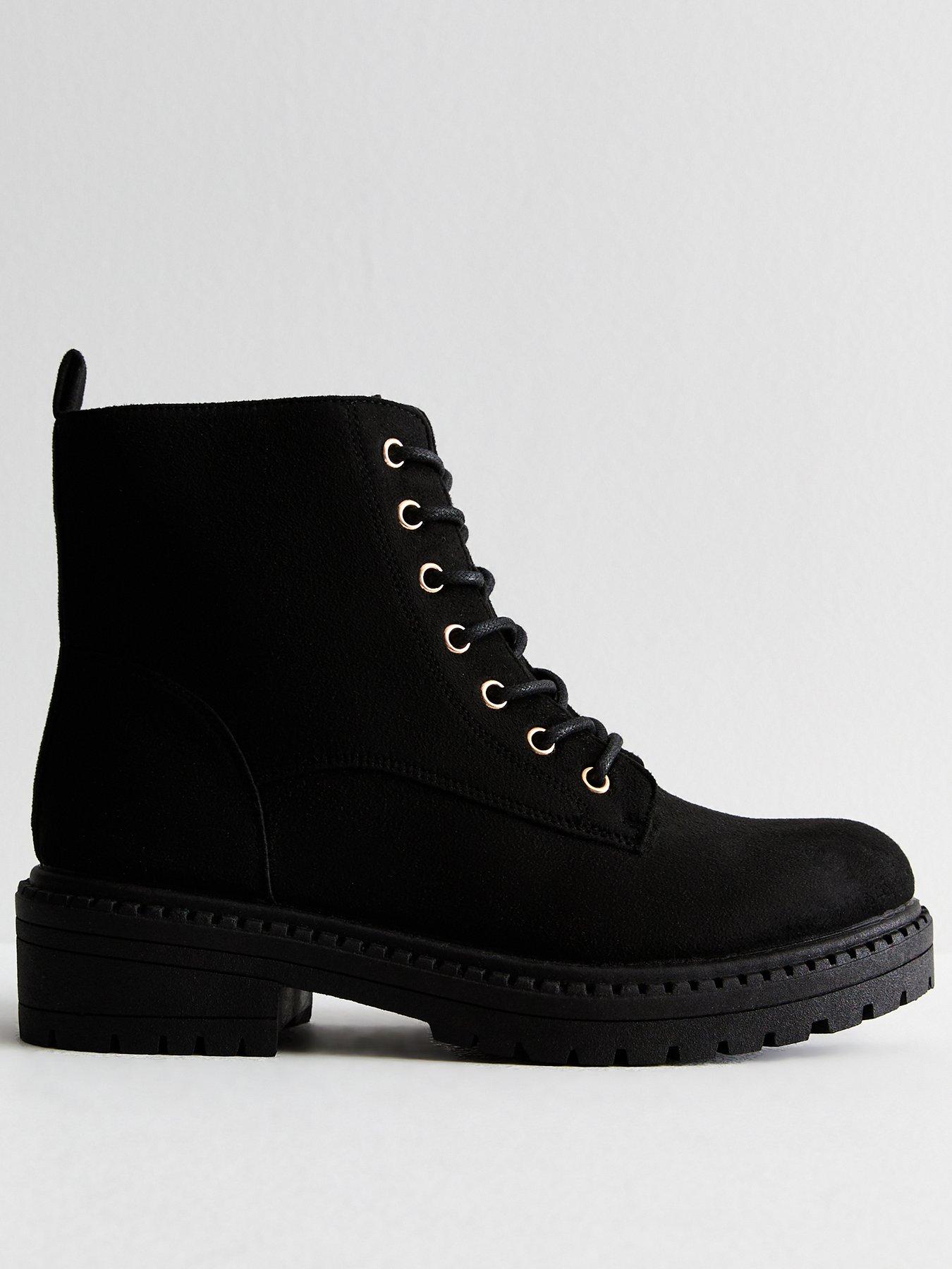 new-look-suedette-lace-up-ankle-boots-blackfront