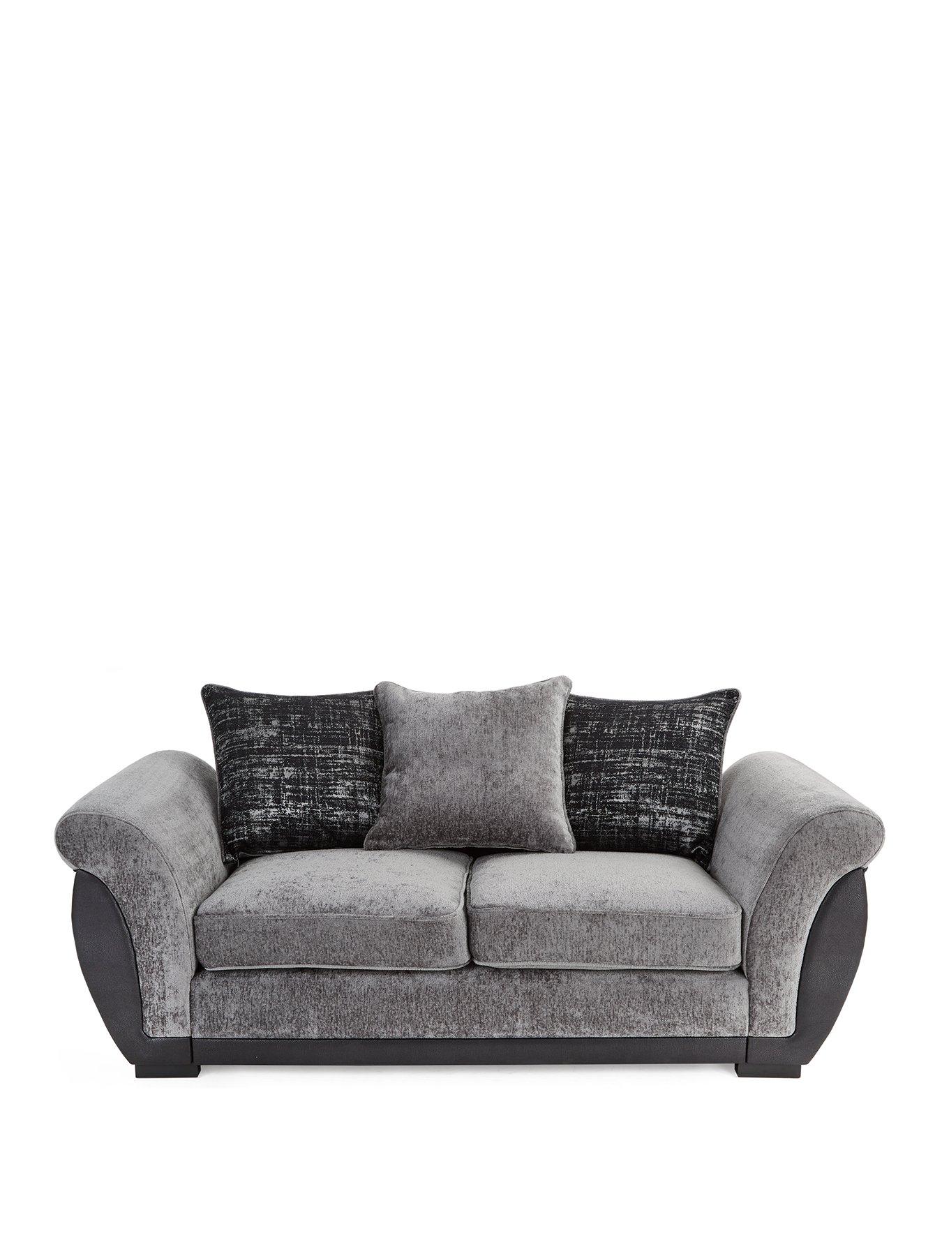 very-home-lana-fabricfaux-leather-2-seater-scatterback-sofa-greynbsp--fsc-certifiedstillFront