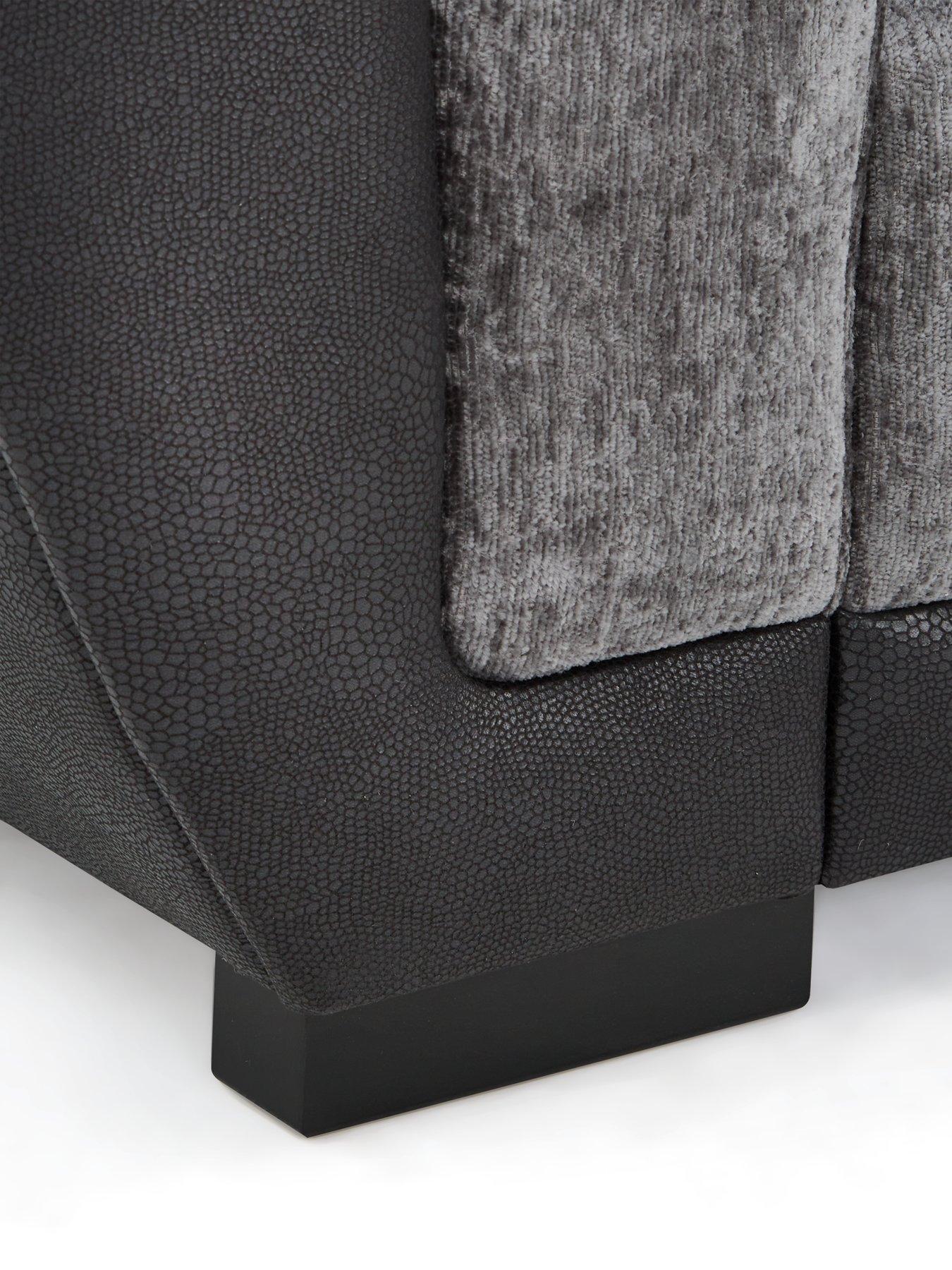 Image 4 of 7 of The Very Collection Lana Fabric/Faux Leather 3 Seater Scatterback Sofa - Grey&nbsp;- FSC Certified