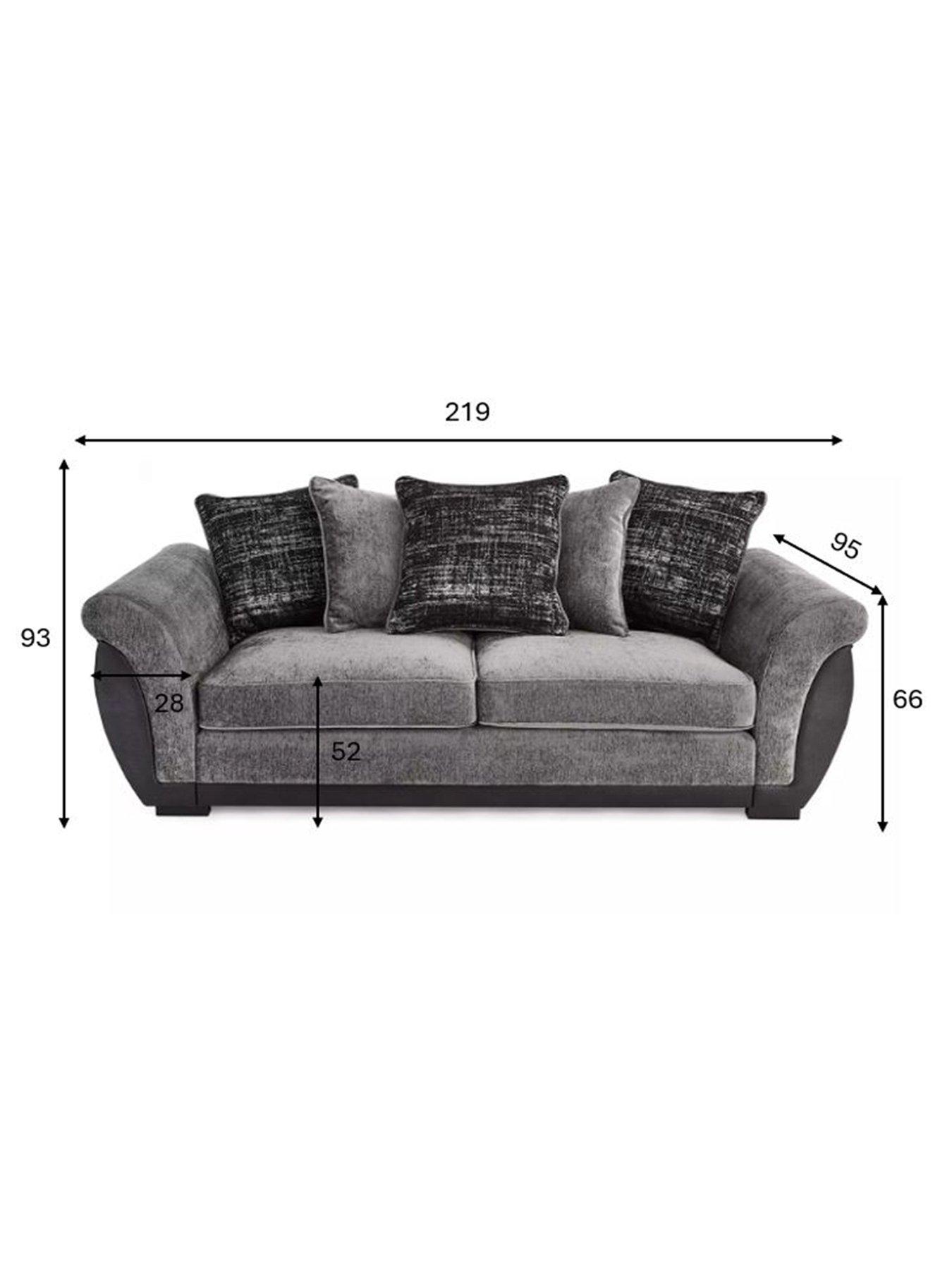 Image 5 of 7 of The Very Collection Lana Fabric/Faux Leather 3 Seater Scatterback Sofa - Grey&nbsp;- FSC Certified