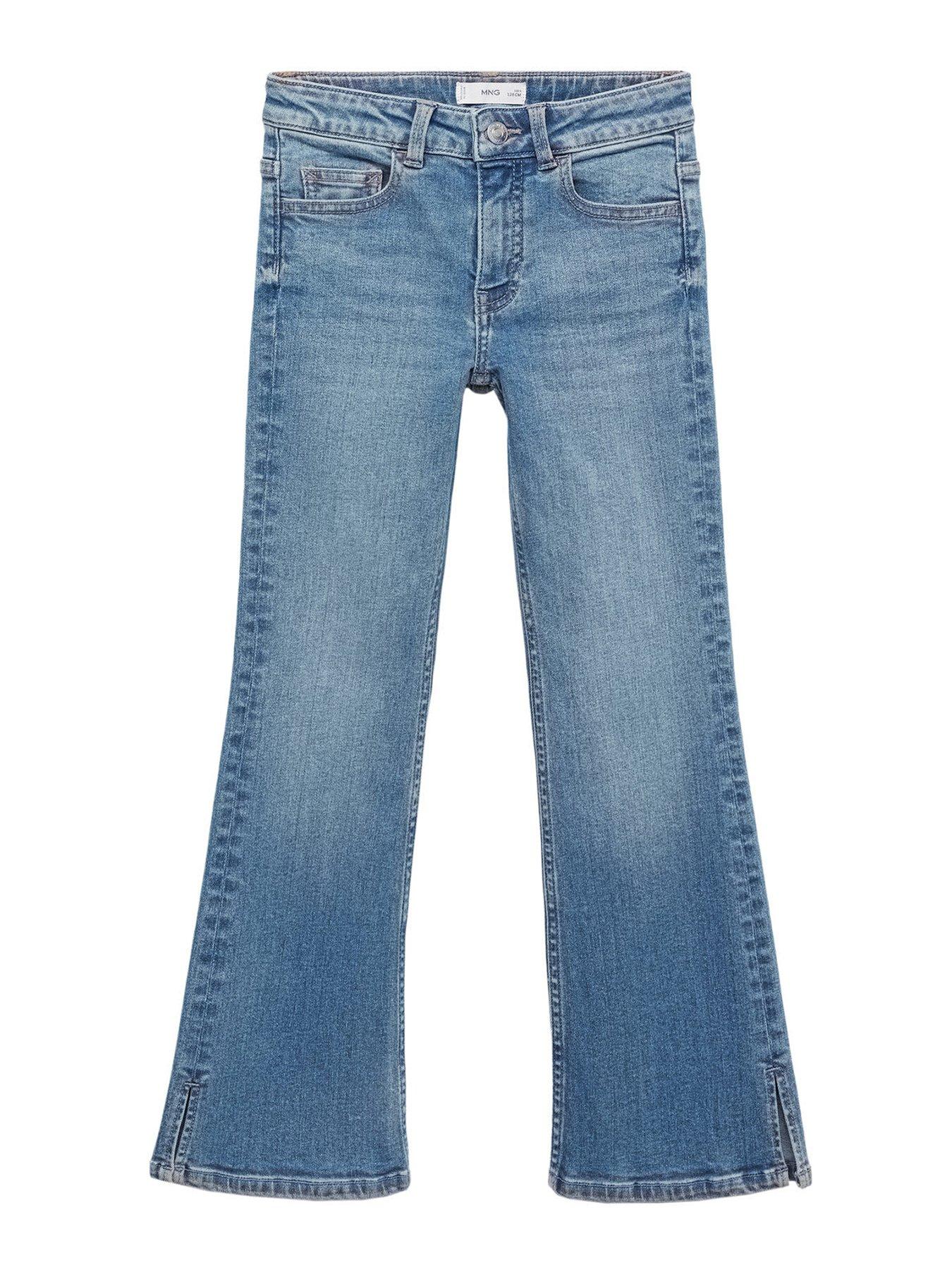 Image 1 of 4 of Mango Girls Flare Jeans - Blue